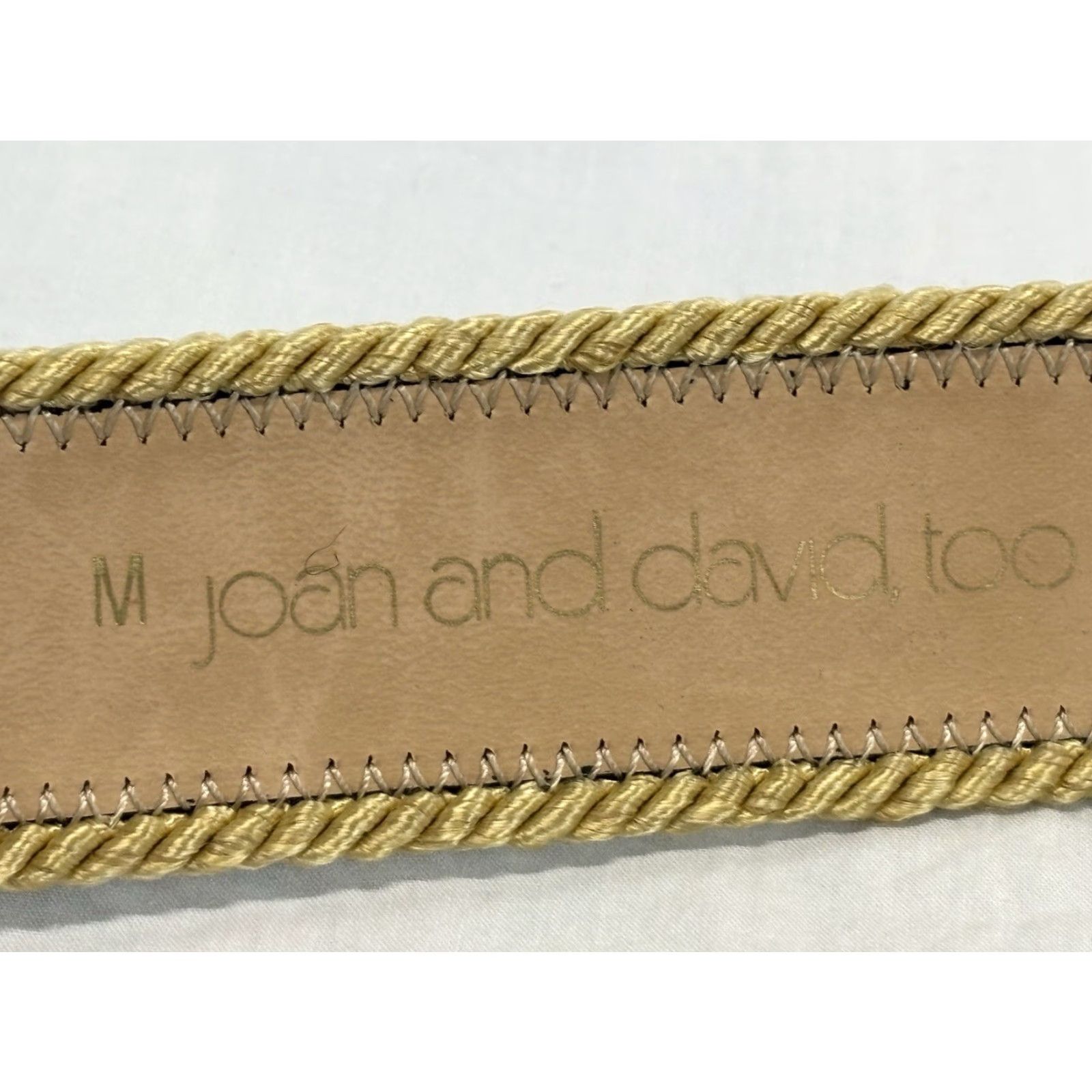 Vintage VINTAGE Joan & David Too Belt Navy Calfskin Leather Regular M 1.5” Gold Cord Trim Military 80s Womens Blue Size ONE SIZE - 6 Thumbnail