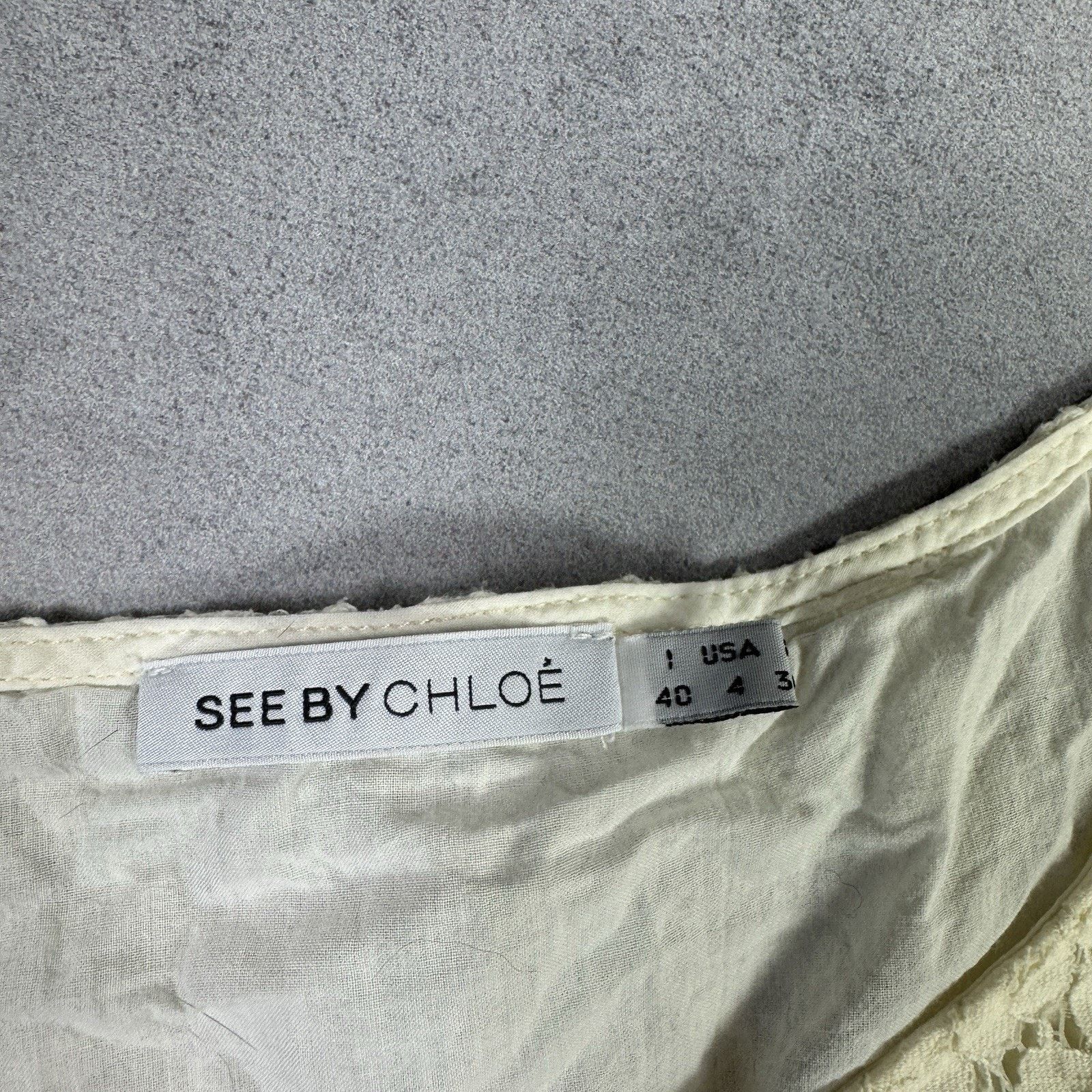 Chloe See By Chloe Women Short Mini Dress Size IT 40 Beige Size S / US 4 / IT 40 - 5 Thumbnail