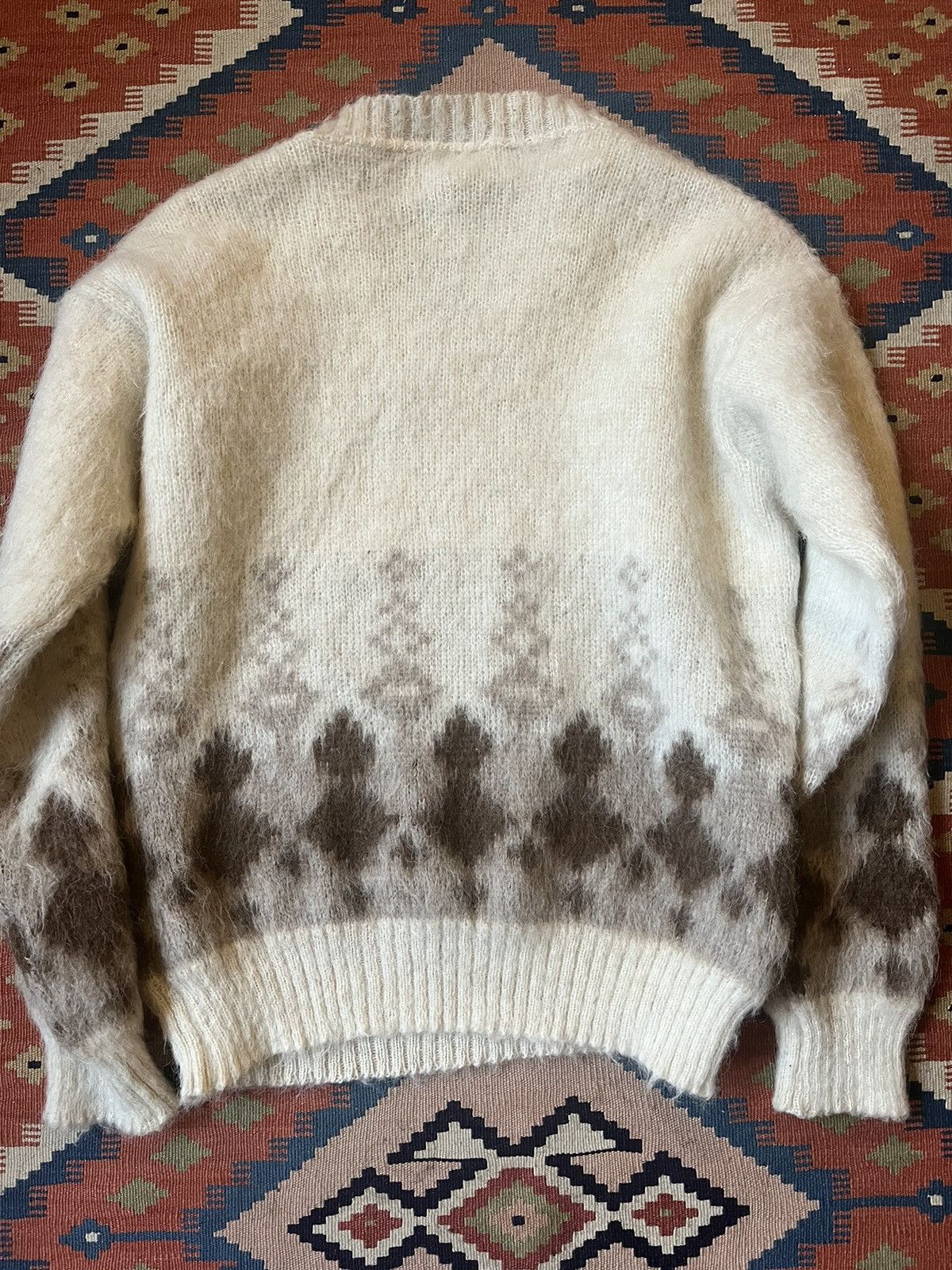 Japanese Brand Rare Vintage 90's wool Fuzzy Knit white Sweater Size US M / EU 48-50 / 2 - 2 Thumbnail