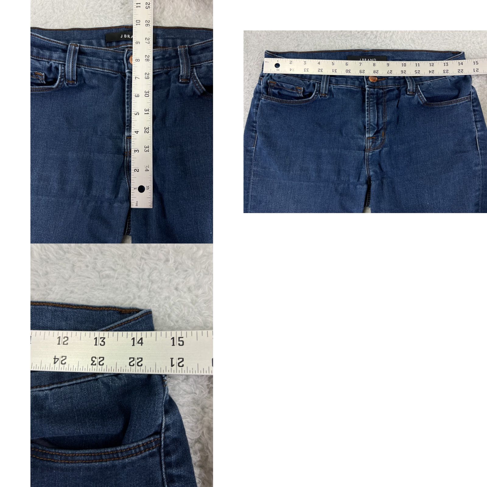 J Brand J Brand Jeans Women's Blue Indigo Dye Denim Dark Wash Skinny Straight Leg 29" Regular Fit 5-Pocket Menus? Size 29" - 9 Thumbnail
