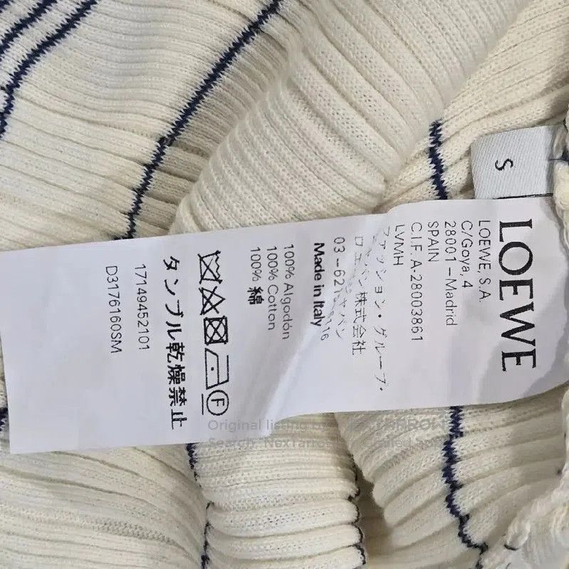 Loewe Loewe Long Sleeve Striped Dress in Ivory . Size S / US 4 / IT 40 - 9 Thumbnail