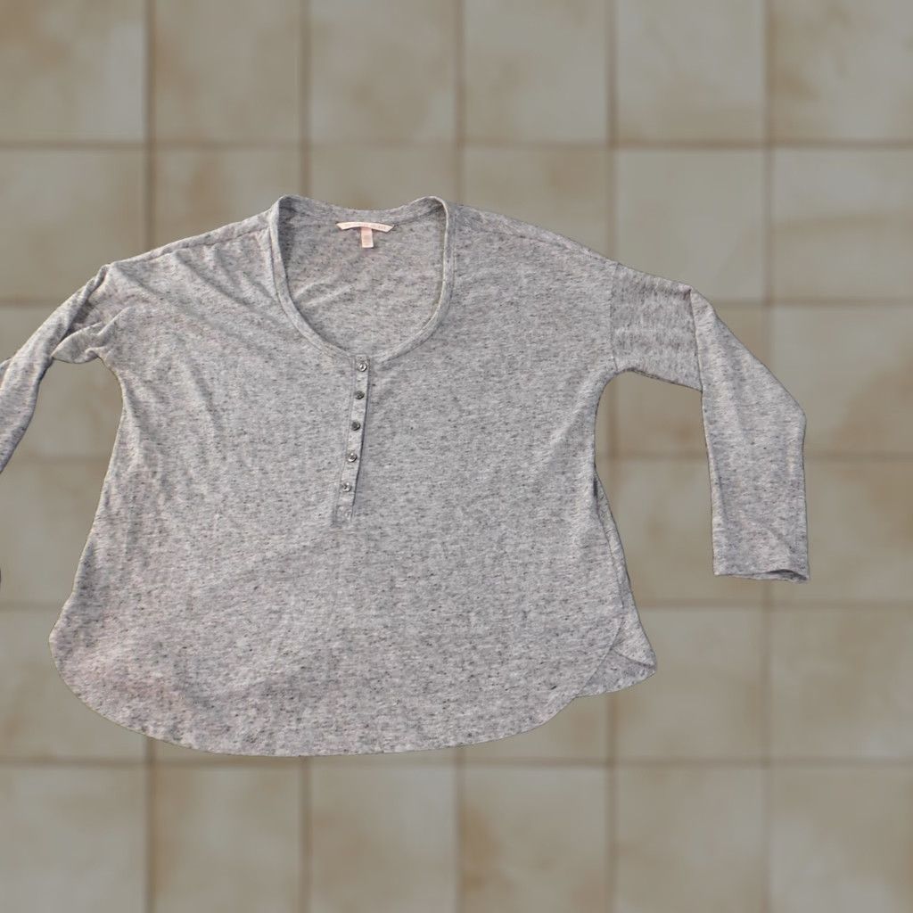Victoria's Secret Victoria's Secret Pajama Top Womens XS Gray Plaid Long Sleeve Camisole Cotton Polyester Nightwear Size XS / US 0-2 / IT 36-38 - 1 Thumbnail