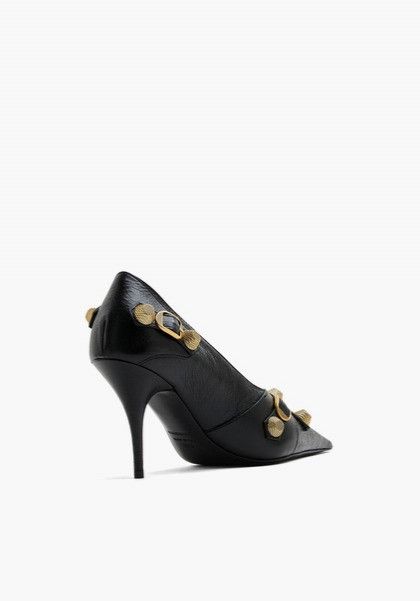 Balenciaga o1la1rc1a1024 Cagole Pumps in Black/Gold Size US 7 / IT 37 - 3 Thumbnail
