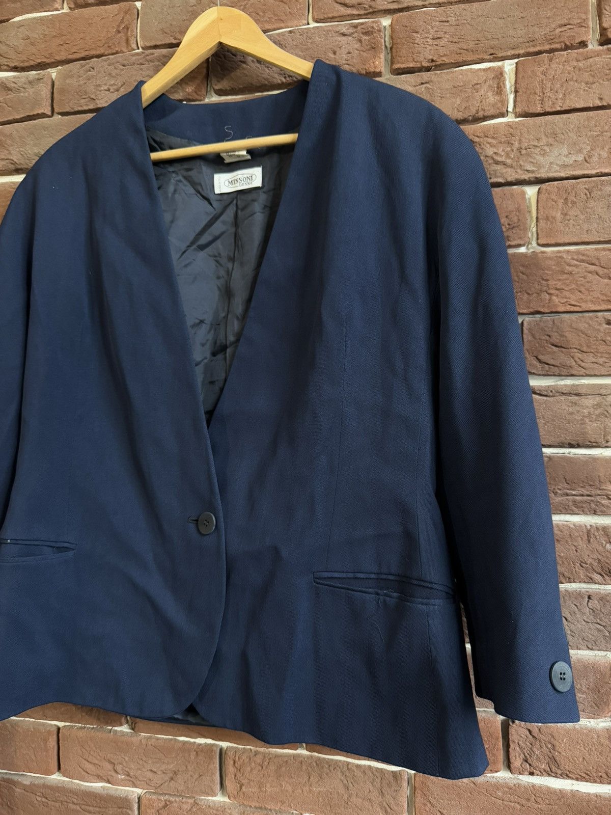 Missoni VINTAGE Missoni Donna Navy Blazer 48IT women’s jacket Size XL / US 12-14 / IT 48-50 - 4 Thumbnail