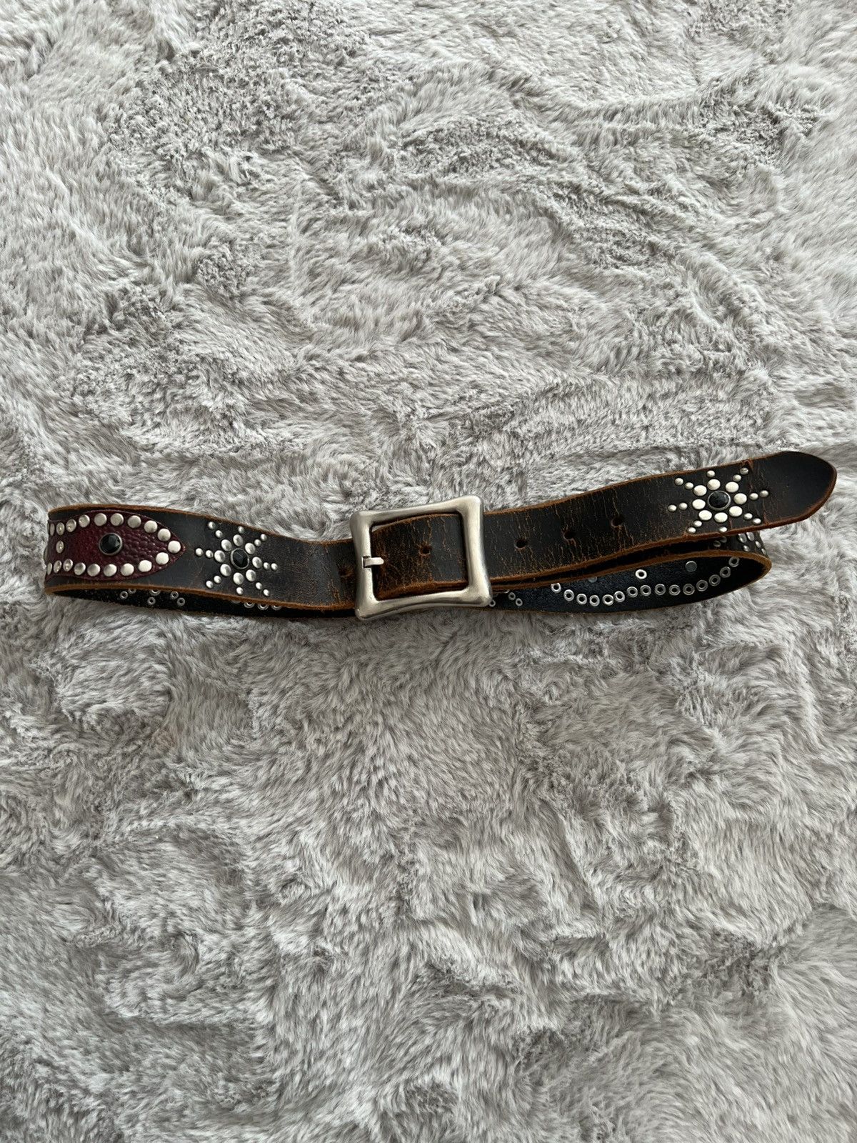 Vintage Rare//Vintage Studded Leather Belt true vintage Size 32 - 8 Thumbnail