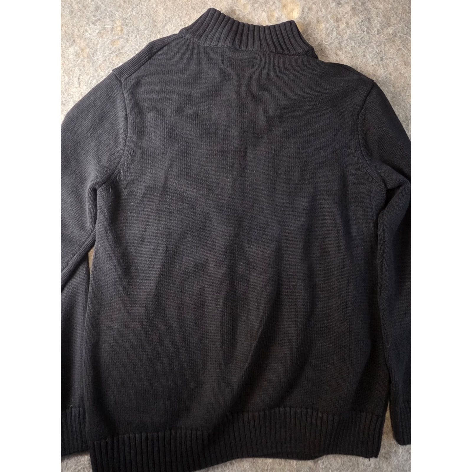 Chaps Chaps Sweater Pullover 1/4 Zip Long Sleeve Black 100% Cotton Knit Regular Mens L Size US L / EU 52-54 / 3 - 5 Thumbnail
