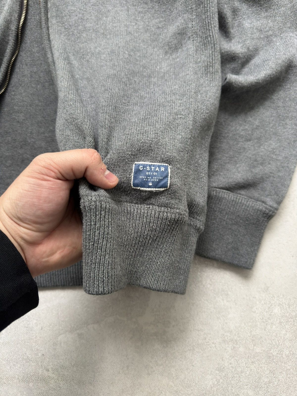 G-Star Vintage G-Star RAW Cotton Zip Up Sweater Gray Big Logo Y2K Size US L / EU 52-54 / 3 - 4 Thumbnail