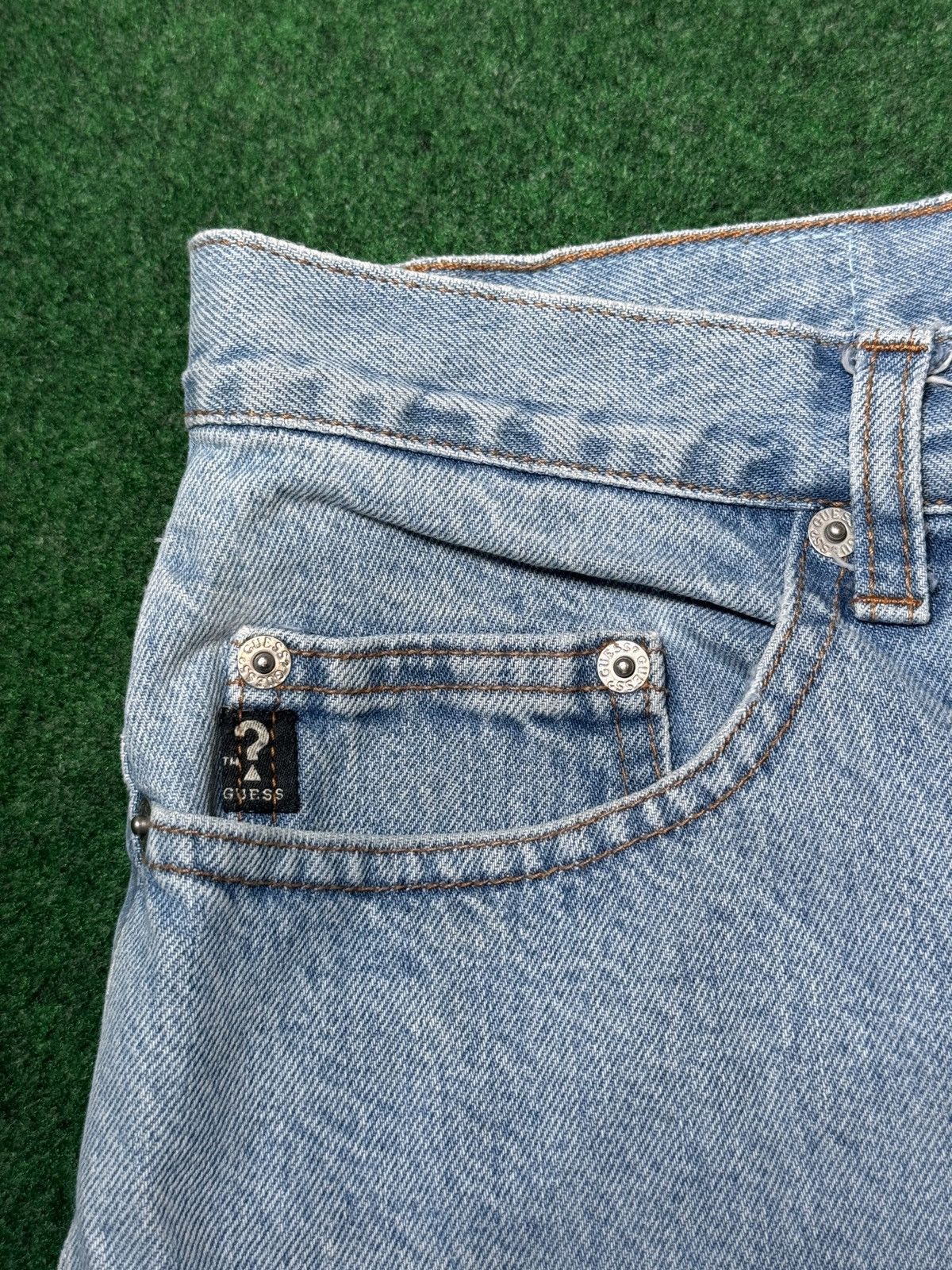 Guess × Vintage Y2k Guess Denim Light Wash Straight Leg Regular Fit Jeans Size US 34 / EU 50 - 2 Thumbnail