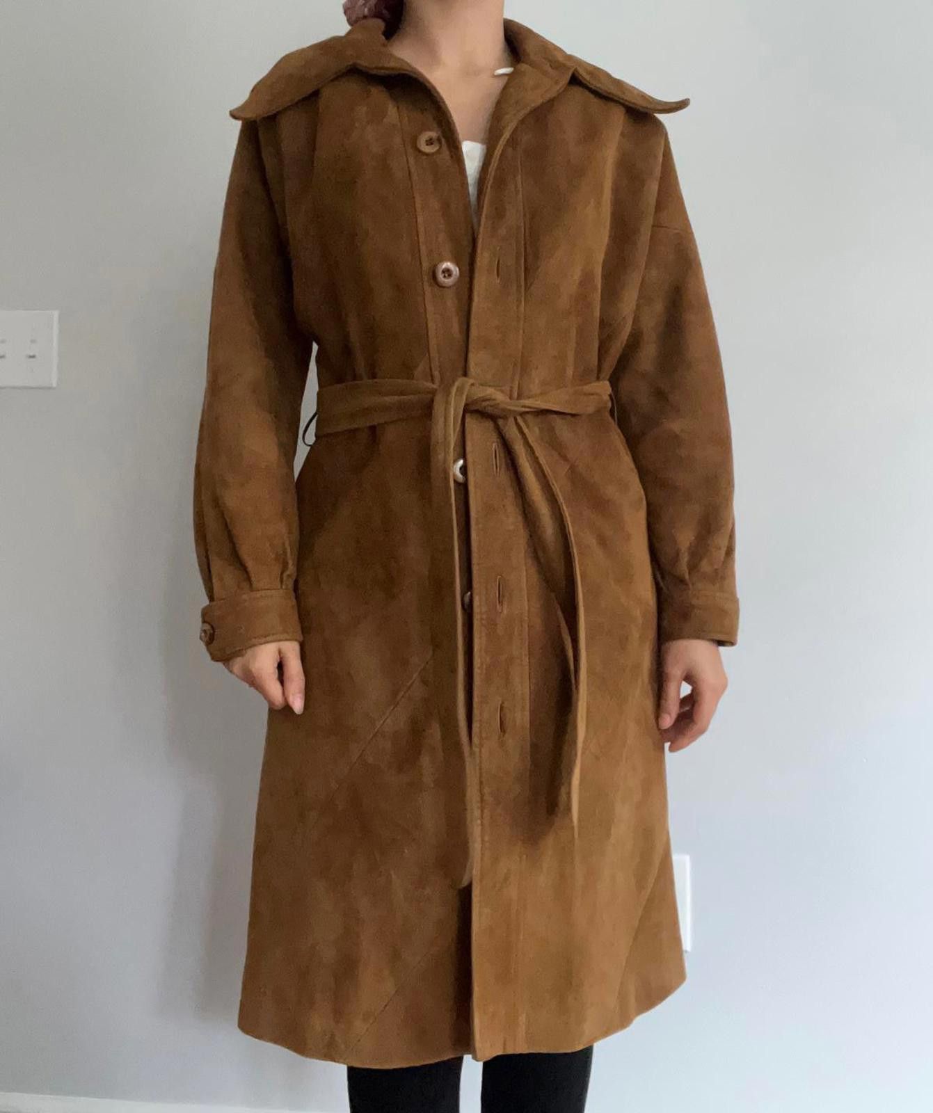 Other Women’s small suede leather coat with belt Size S / US 4 / IT 40 - 1 Thumbnail