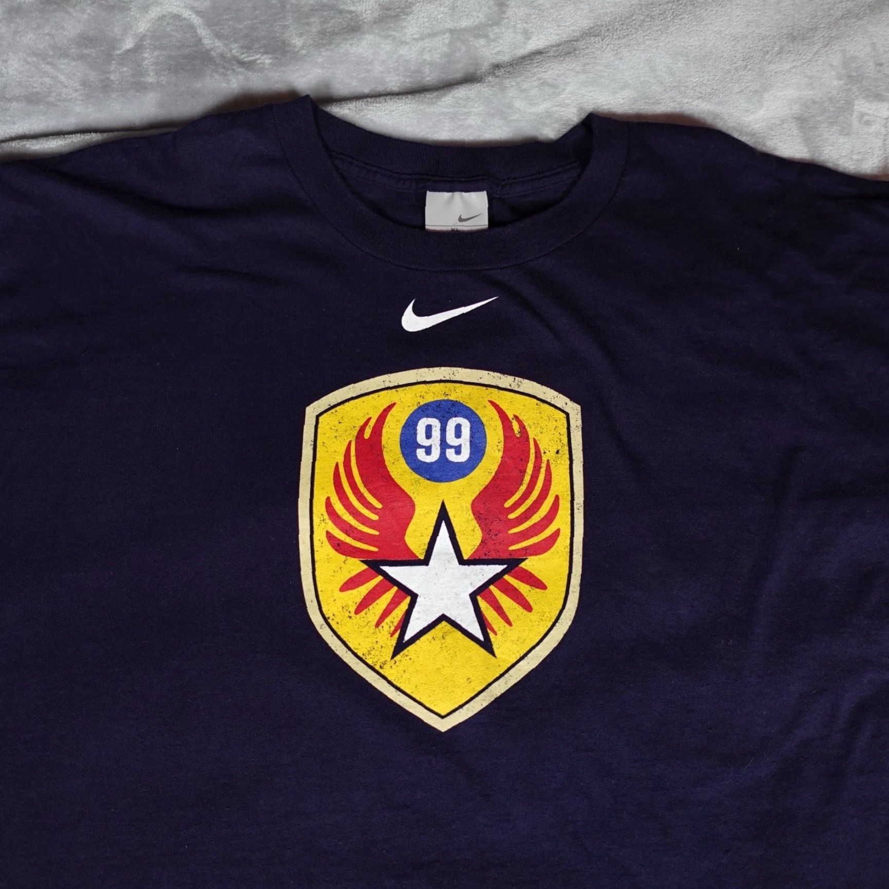 Nike VINTAGE Nike Military Graphic T-Shirt Mens XL Oversized Blue Y2K Size US XL / EU 56 / 4 - 2 Thumbnail