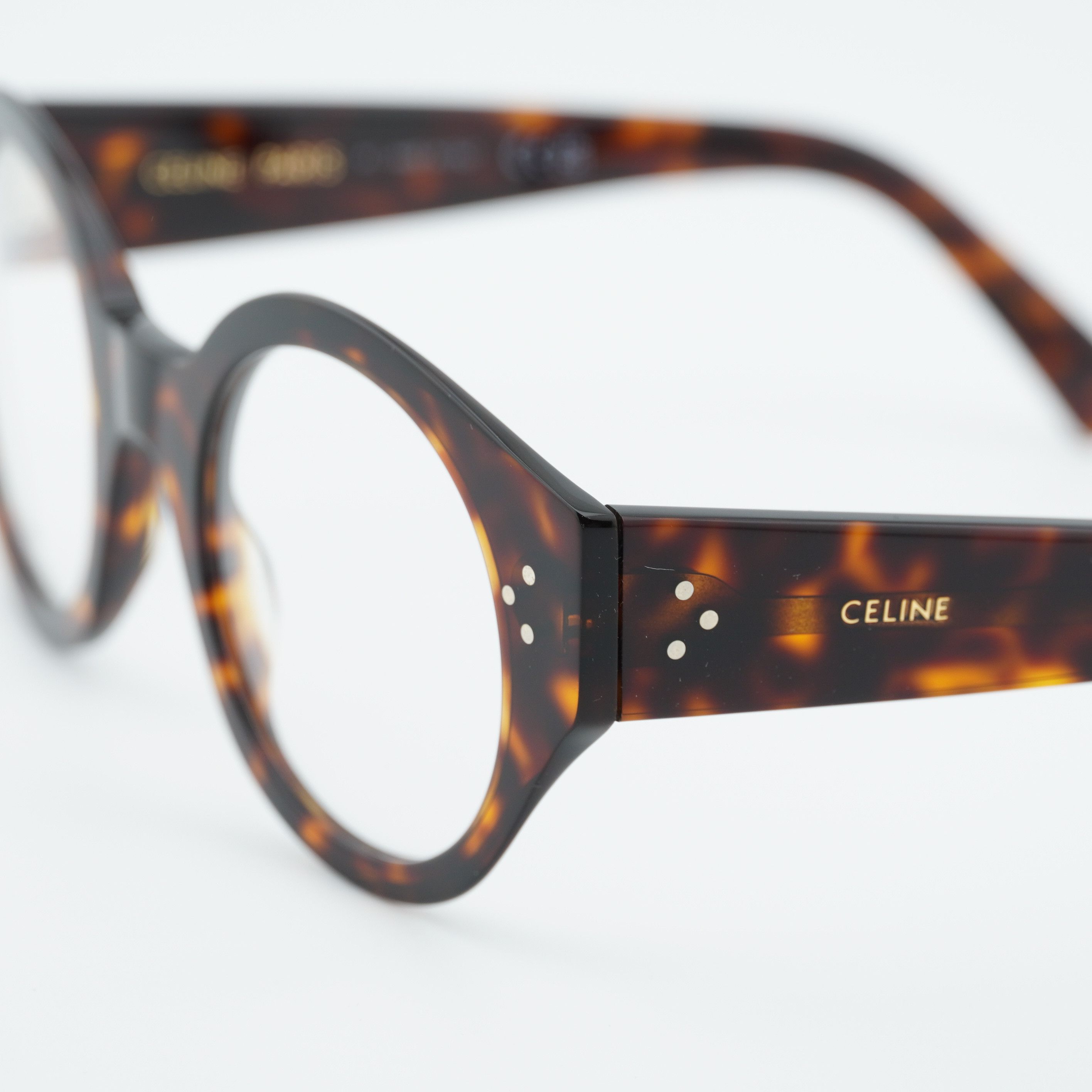 Celine Celine CL50123I 052 Eyeglasses Havana 48mm Round Frame Size ONE SIZE - 8 Thumbnail