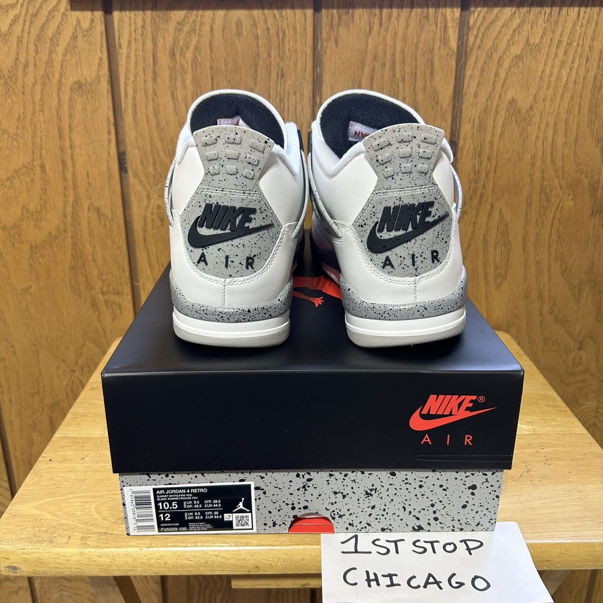 Jordan Brand × Nike Air Jordan 4 Retro OG White Cement 2025 Mens 10.5 FV5029-100 Size US 10.5 / EU 43-44 - 3 Thumbnail