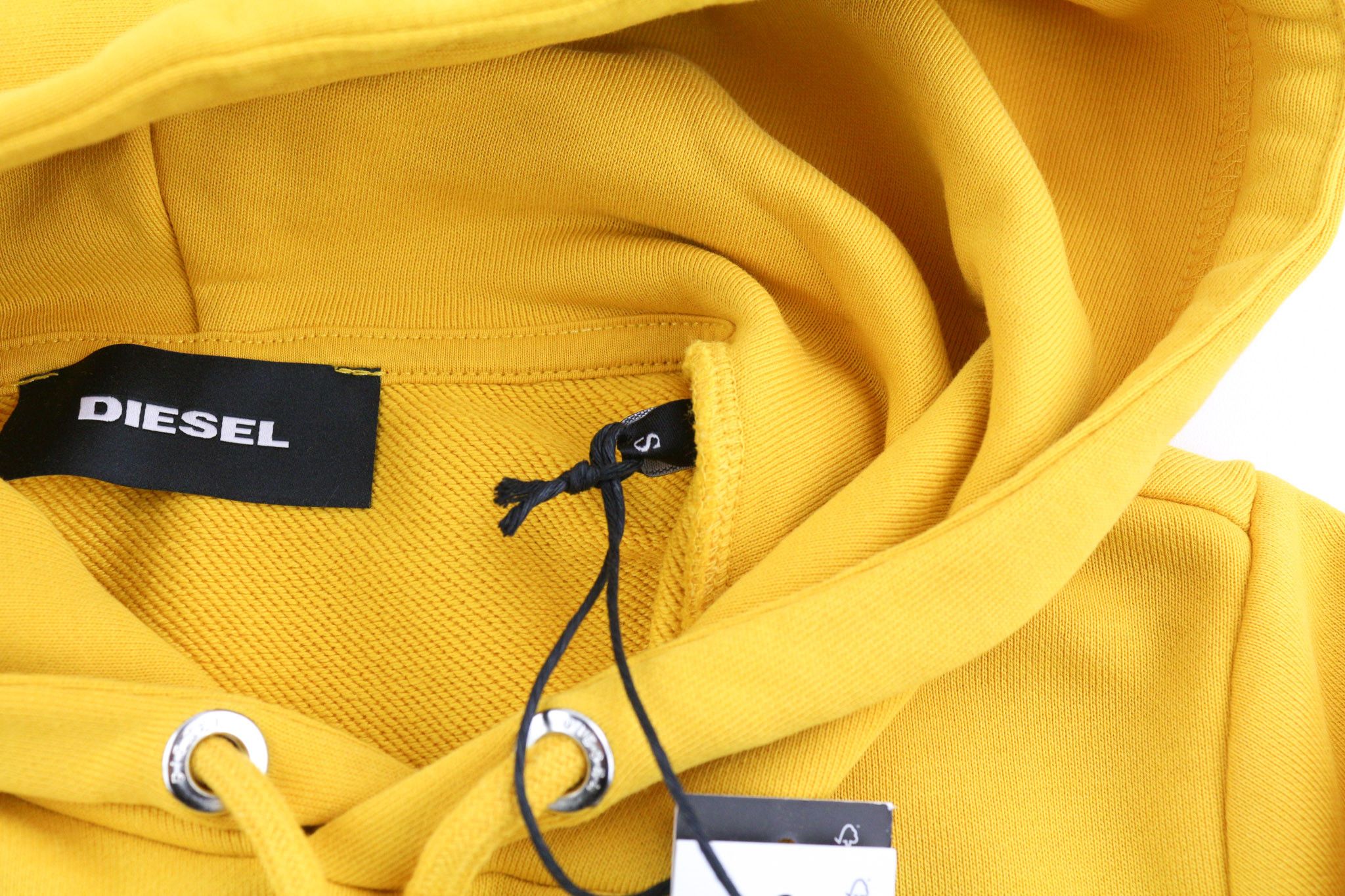 Diesel S-Girk-Hood-Cuty Men Hoodie S Yellow Pullover Kangaroo 40117 Size US S / EU 44-46 / 1 - 7 Thumbnail