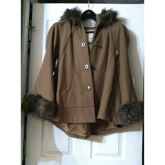 Guess GUESS WOMEN'S WOOL BLEND JACKET WITH HOODED FUR SIZE: M Size M / US 6-8 / IT 42-44 - 1 Thumbnail