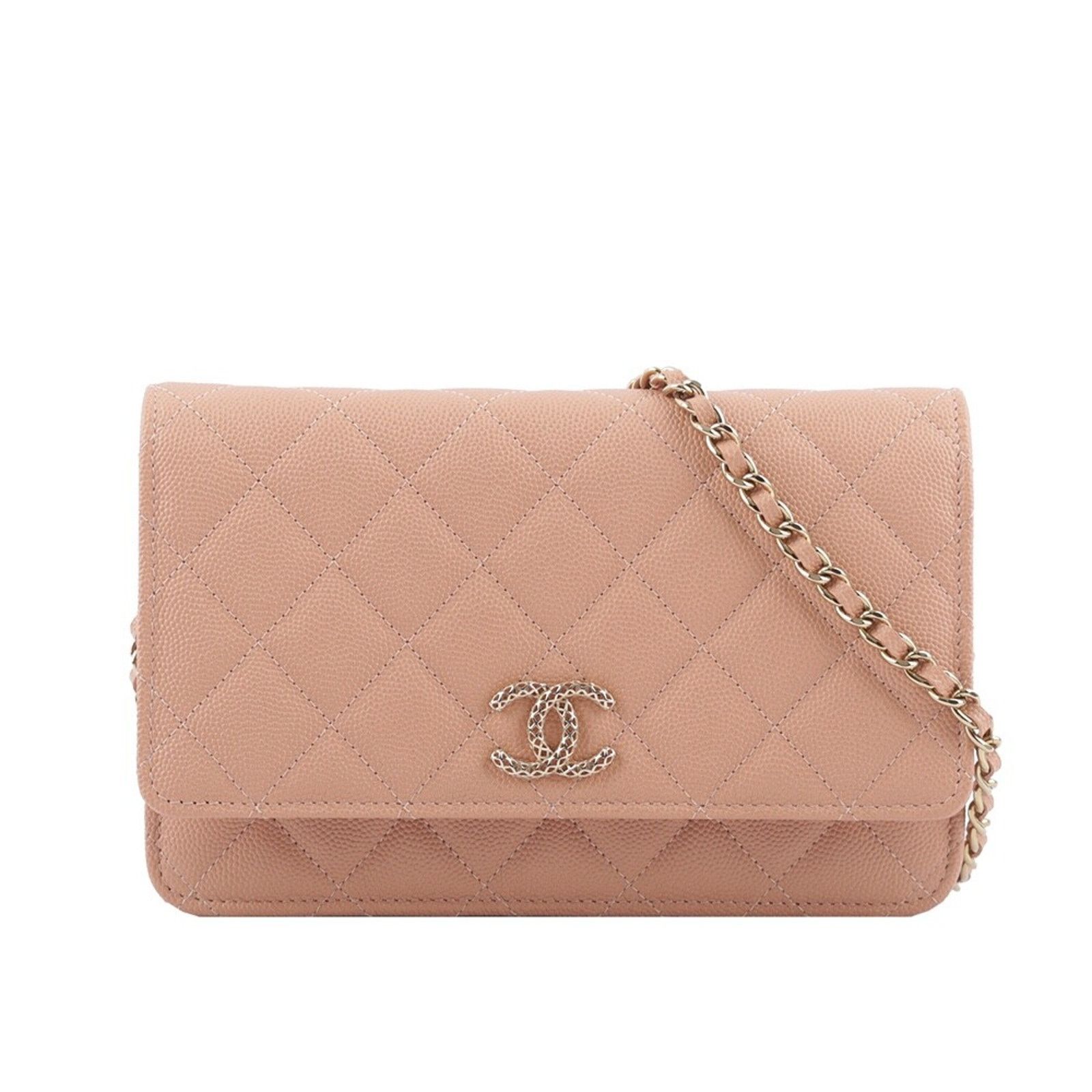 Chanel Chanel Wallet Chain WOC Gold CC Logo Shoulder Crossbody Bag Size ONE SIZE - 1 Thumbnail