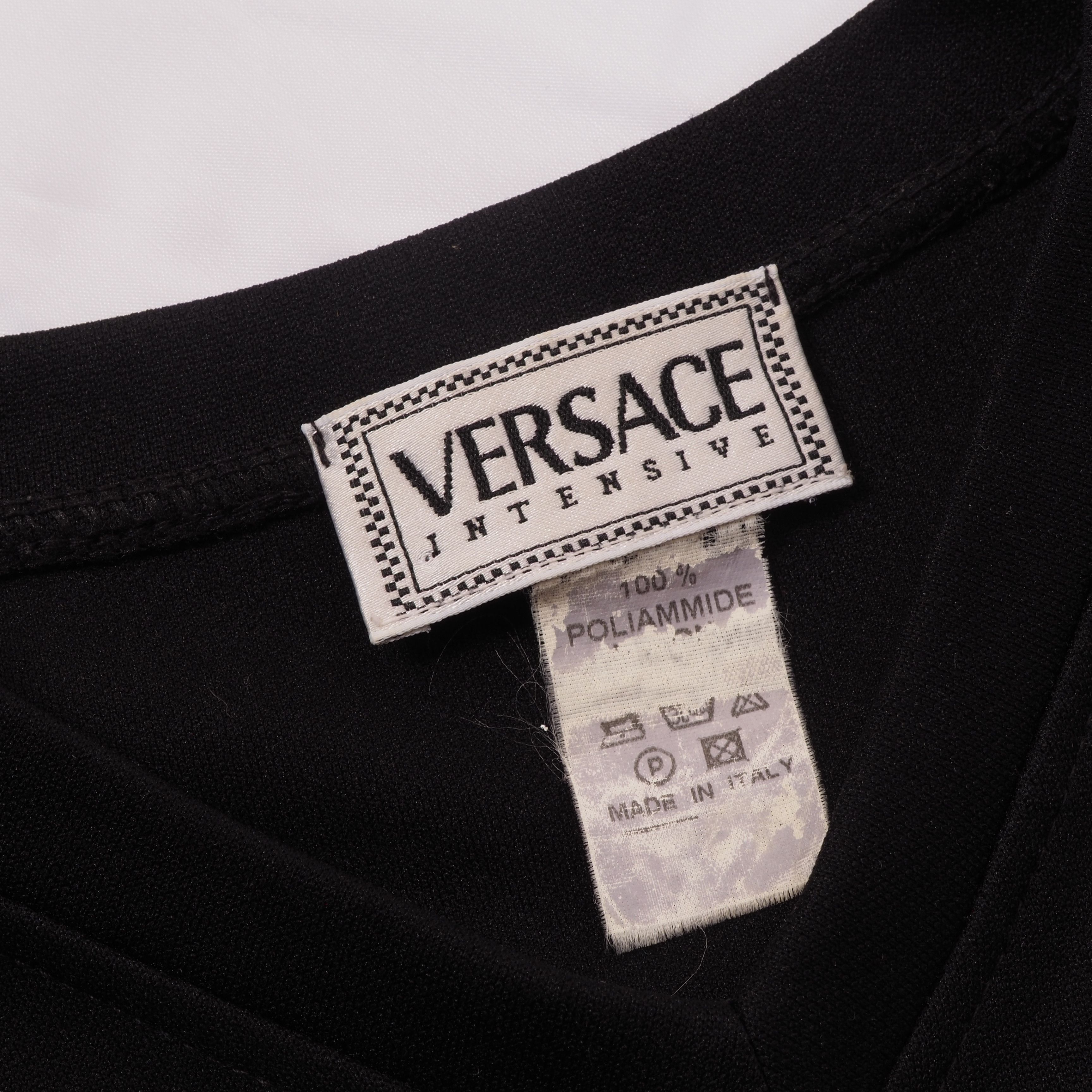 Versace Versace Intensive Vintage Black Long Sleeve Polyamide Top Size US L / EU 52-54 / 3 - 5 Thumbnail