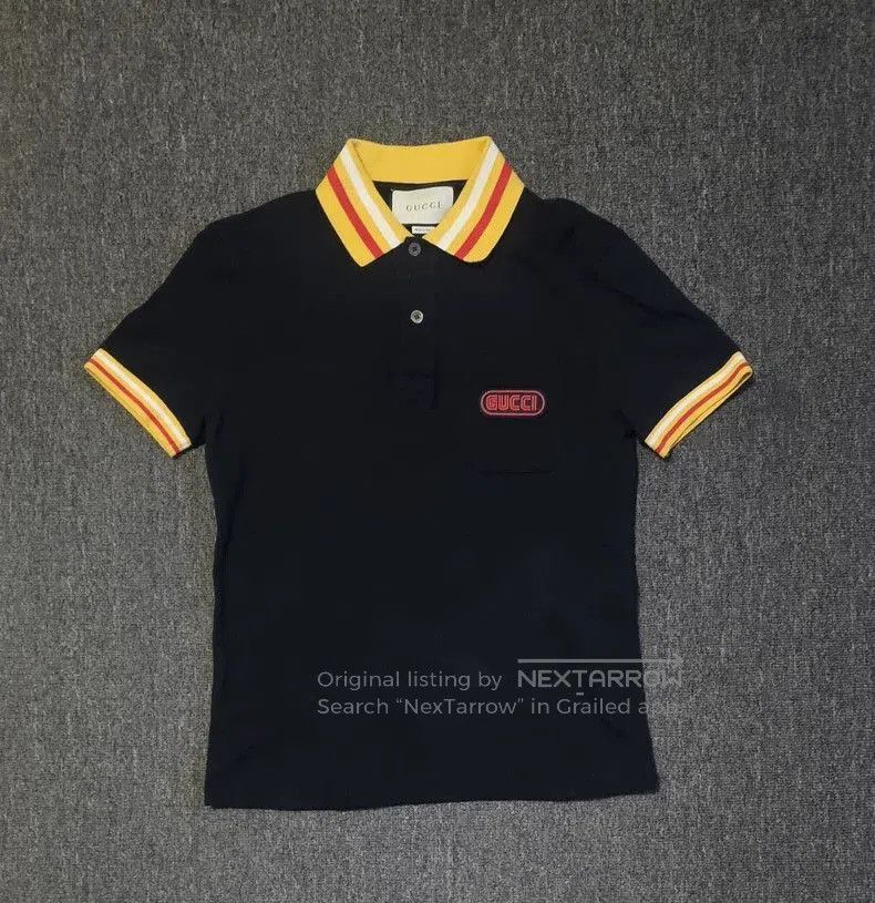 Gucci Gucci Black Polo Shirt with Striped Collar. Size US XS / EU 42 / 0 - 1 Thumbnail