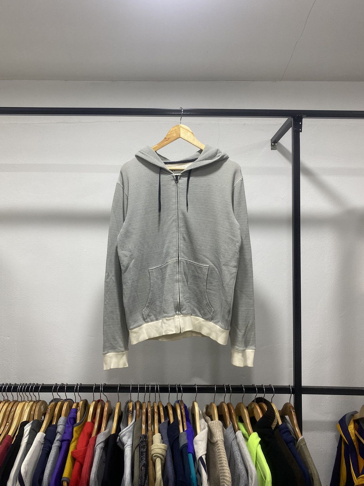 Beams Plus × Japanese Brand Beams Stripes Hooded Sweater 90s Size US M / EU 48-50 / 2 - 1 Thumbnail