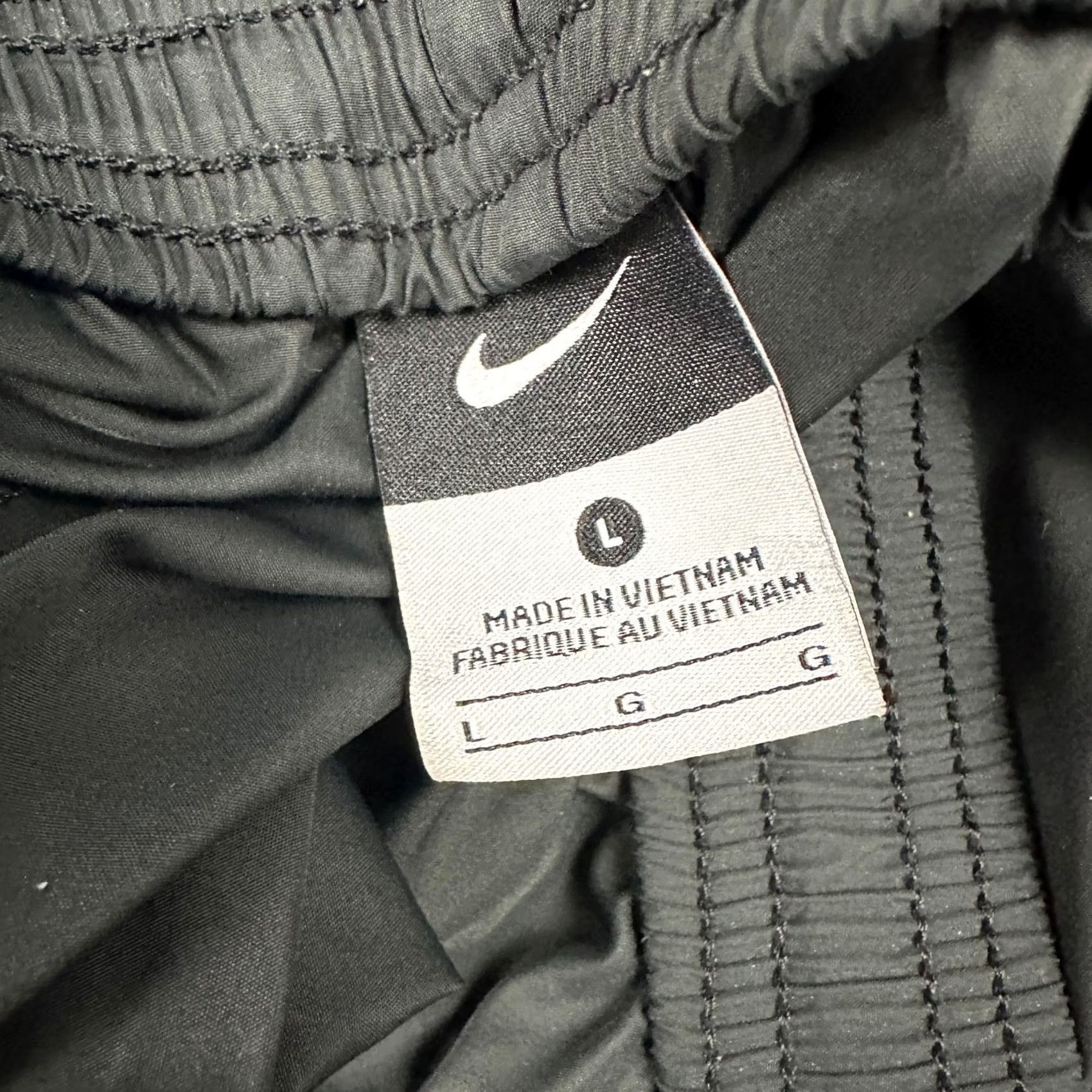 Nike Nike Pants Men L Black Solid Elastic Waist Drawstring Pockets Track Size US 33 - 6 Thumbnail