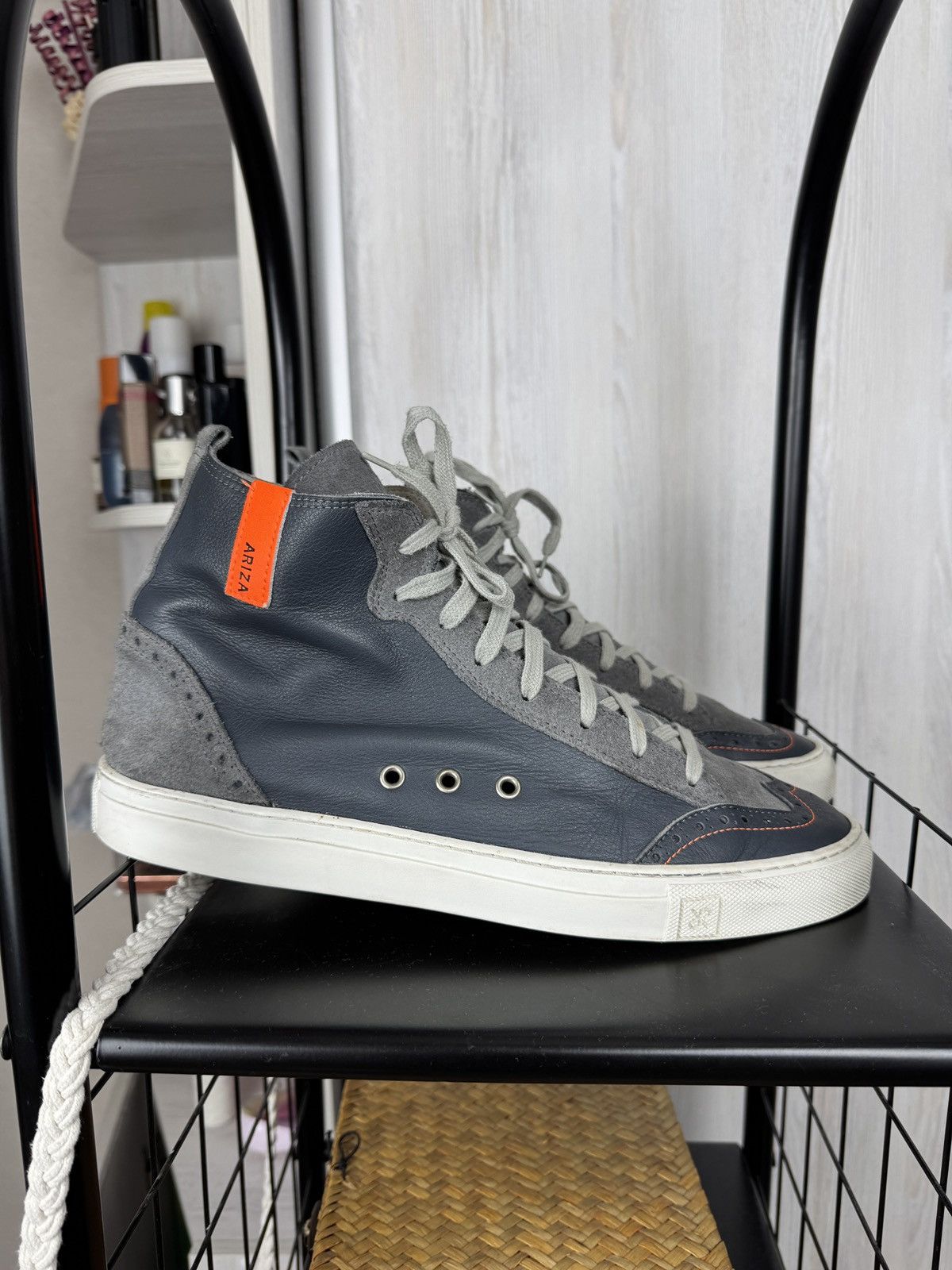 Other RUBIROSA Ariza Grey Hi-Top sneakers Trainers In Leather Size US 13 / EU 46 - 1 Thumbnail