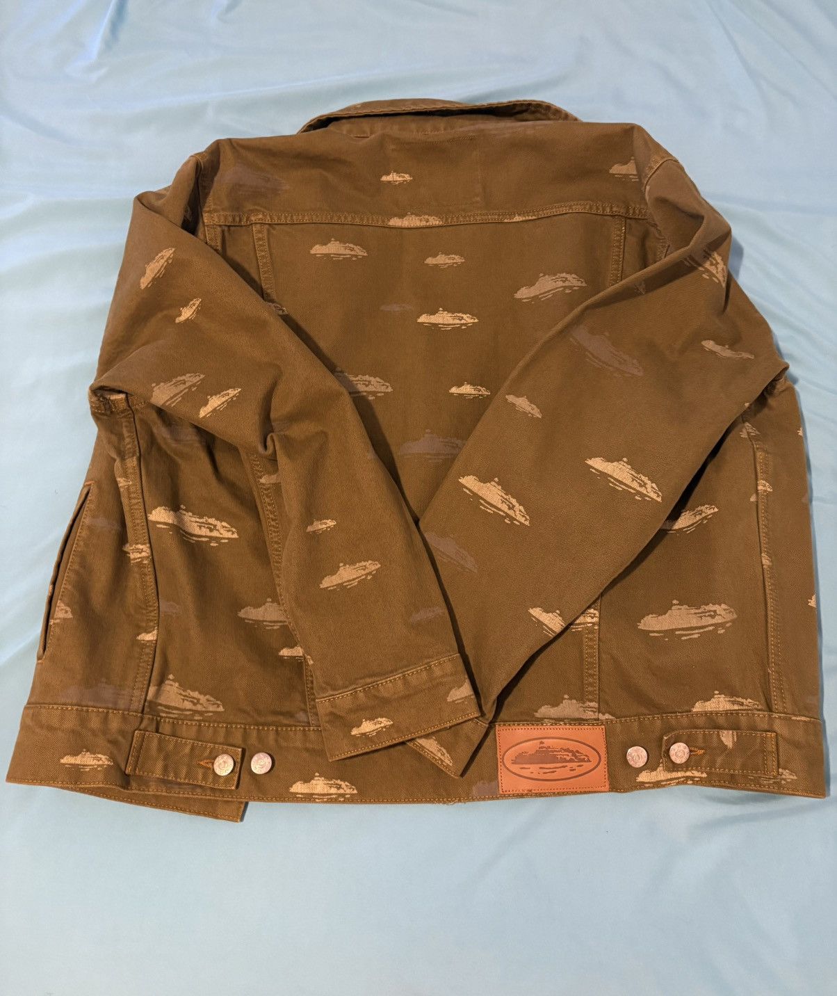 Corteiz Corteiz jean Jacket green denim Alcatraz Pattern medium Size US M / EU 48-50 / 2 - 8 Thumbnail