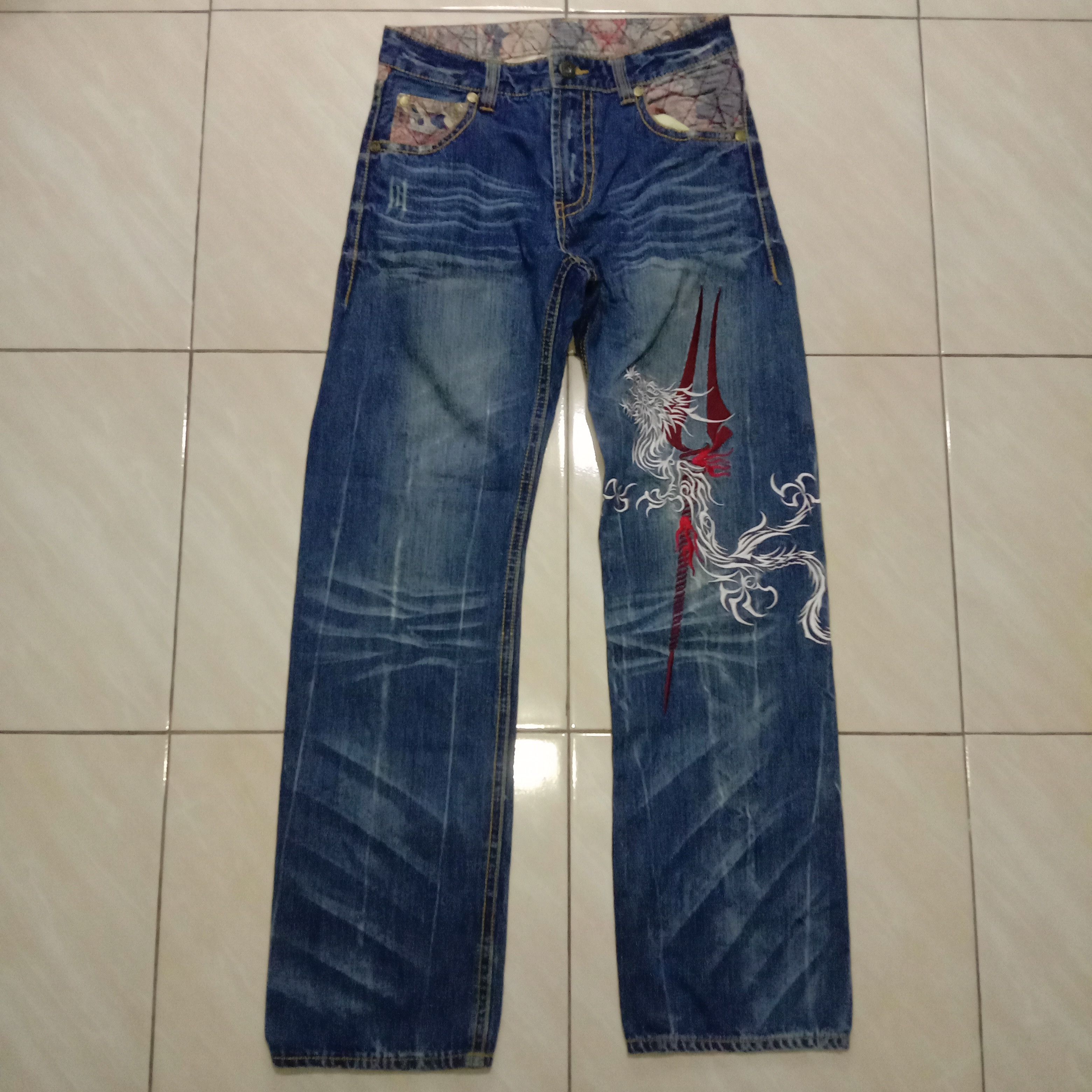 Anime × Cartoon Network × Japanese Brand Jeans Nishiki x Neon Genesis Evangelion Anime Manga Rare 00s Size US 30 / EU 46 - 1 Thumbnail