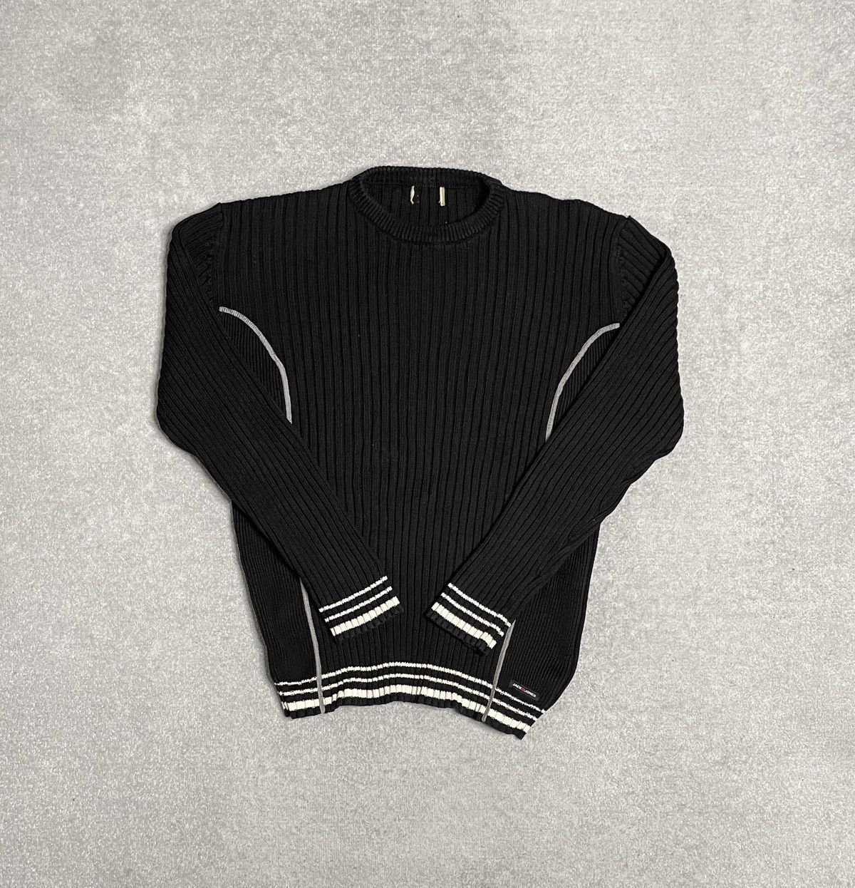 Vintage Vintage Black Striped Knitwear Opium Jumper Sweater Drip Size US L / EU 52-54 / 3 - 1 Thumbnail