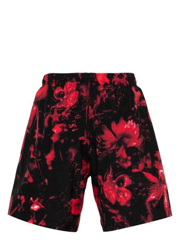 Alexander McQueen o1w1db10725 Wax Flower Swim Shorts in Black Size US 34 / EU 50 - 2 Thumbnail