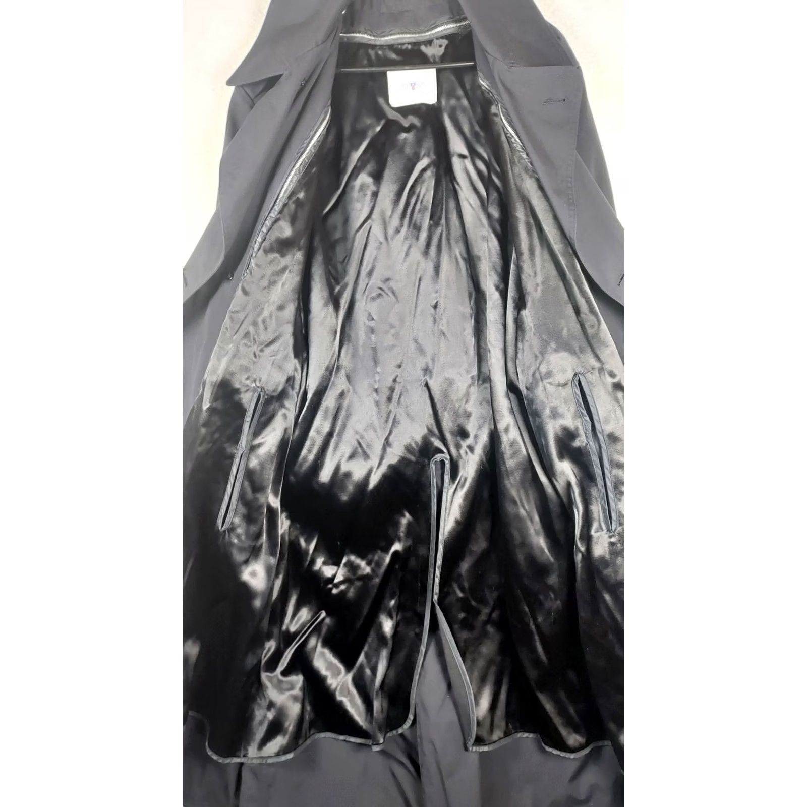 American Apparel VINTAGE American Apparel Trench Coat Mens 44L Black Long Coat Casual Business Winter Fall Spring Polyester Button Mens Size US S / EU 44-46 / 1 - 3 Thumbnail