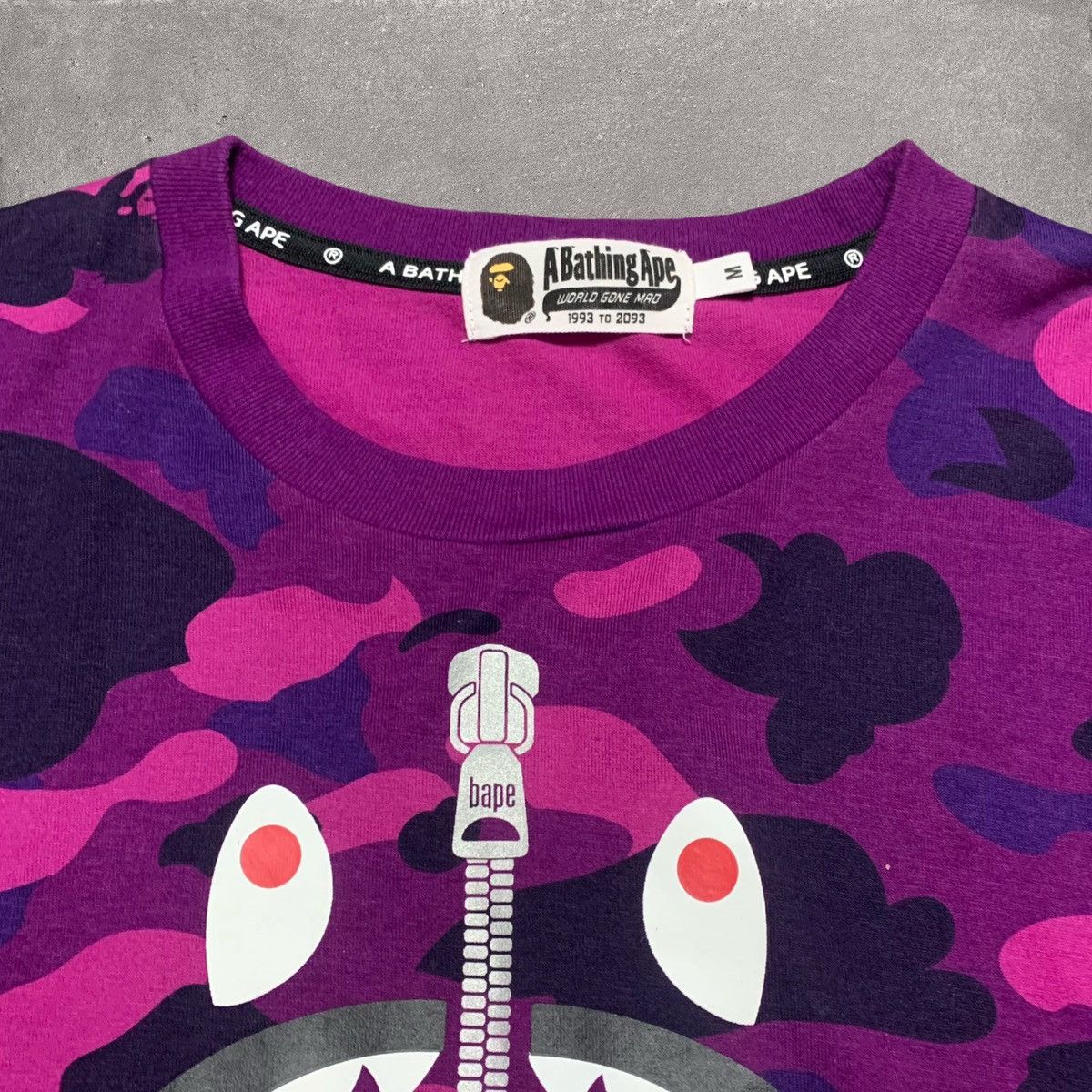 Bape Bape Medium Shark Purple Camo Long Sleeve Tee A Bathing Ape Size US M / EU 48-50 / 2 - 4 Thumbnail