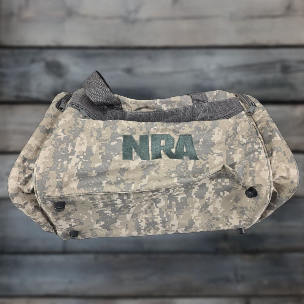 National Rifle Association Duffle Bag Gym Bag Tote Camouflage Green Medium Nylon Polyester Zip
