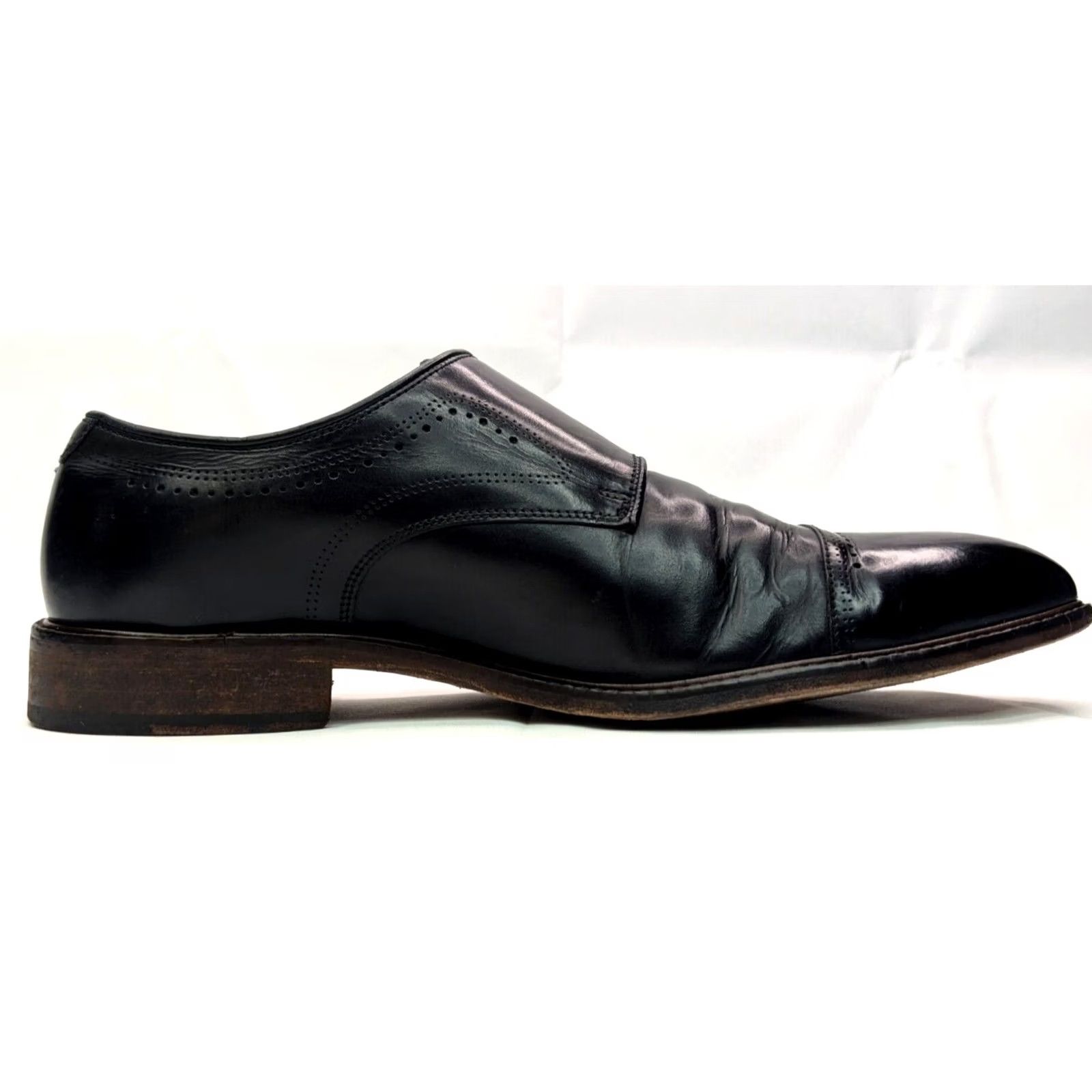 Johnston & Murphy Johnston & Murphy Monk Strap Double Buckle Cap Toe Loafer Mens 9.5 Black Size ONE SIZE - 7 Thumbnail