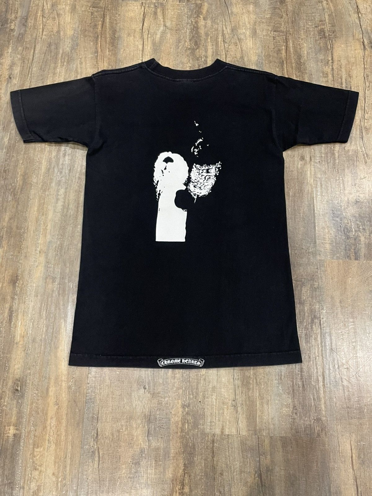 image of Chrome Hearts Richard Stark Fuck You Middle Finger Tee in Black, Men's (Size Small)