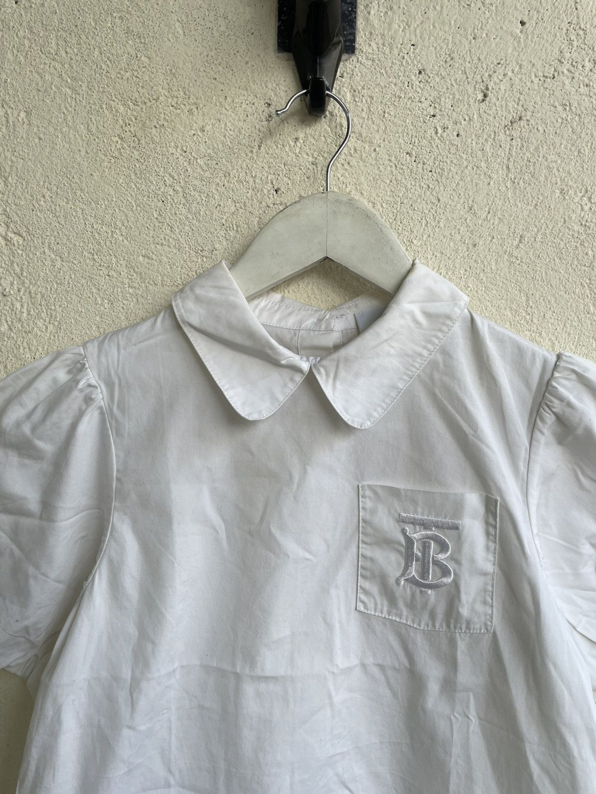 Burberry 00s Burberry Puff Sleeve Peter Pan Collar Embroidery Miumiu Size XXS / US 00 / IT 34 - 2 Thumbnail