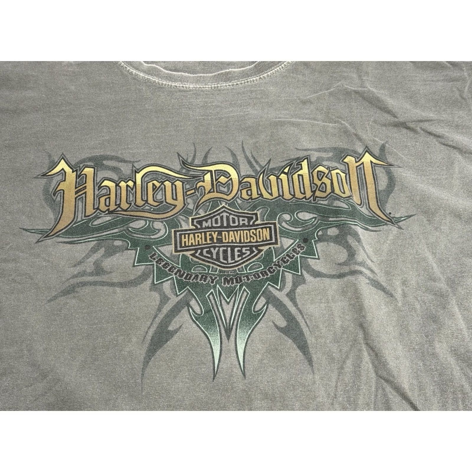 Harley Davidson VINTAGE Harley-Davidson T-Shirt Long Sleeve Adult XL Gray Birch Run Michigan Tribal Hits Size US XL / EU 56 / 4 - 4 Thumbnail