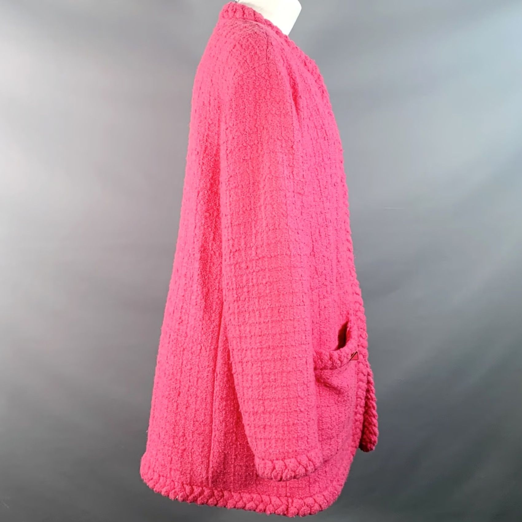 Valentino VALENTINO 2021 Oversized Jacket Pink Wool Silk Tweed Size S Women Size S / US 4 / IT 40 - 5 Thumbnail