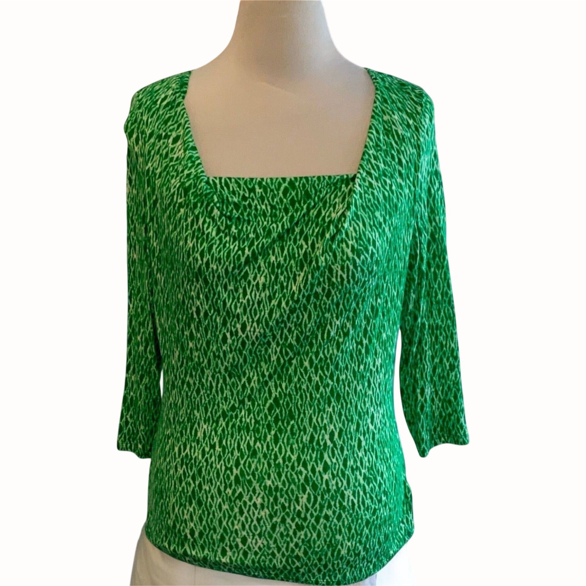 Michael Kors Michael Michael Kors quarter sleeve green animal print top S Size S / US 4 / IT 40 - 1 Thumbnail