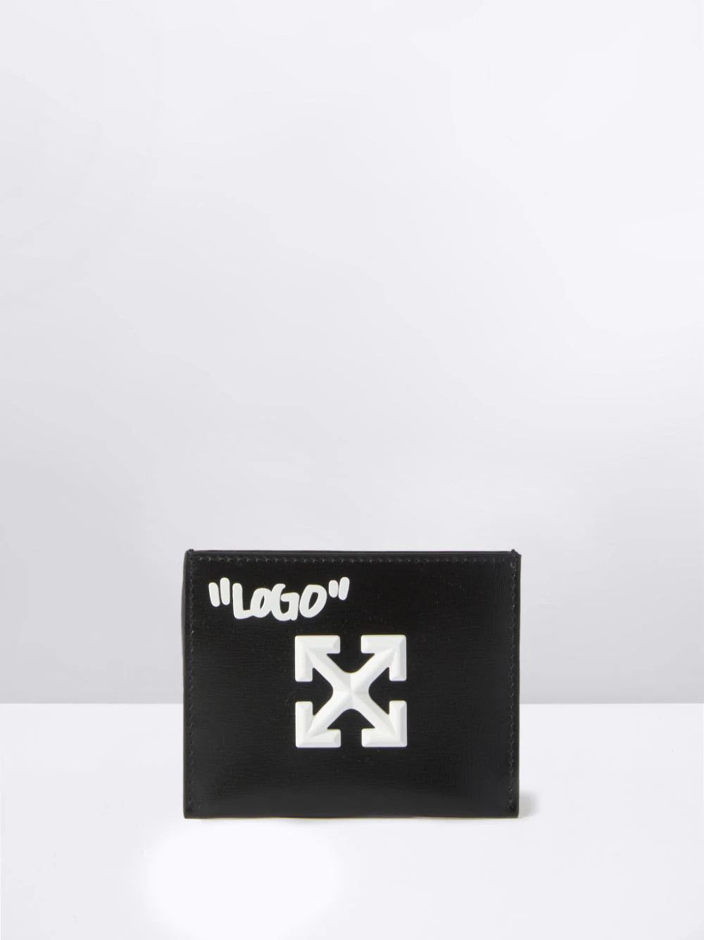 Off-White o1mle0824 Size: OS / Jitney Quote Simple Card Case in Black Size ONE SIZE - 1 Thumbnail