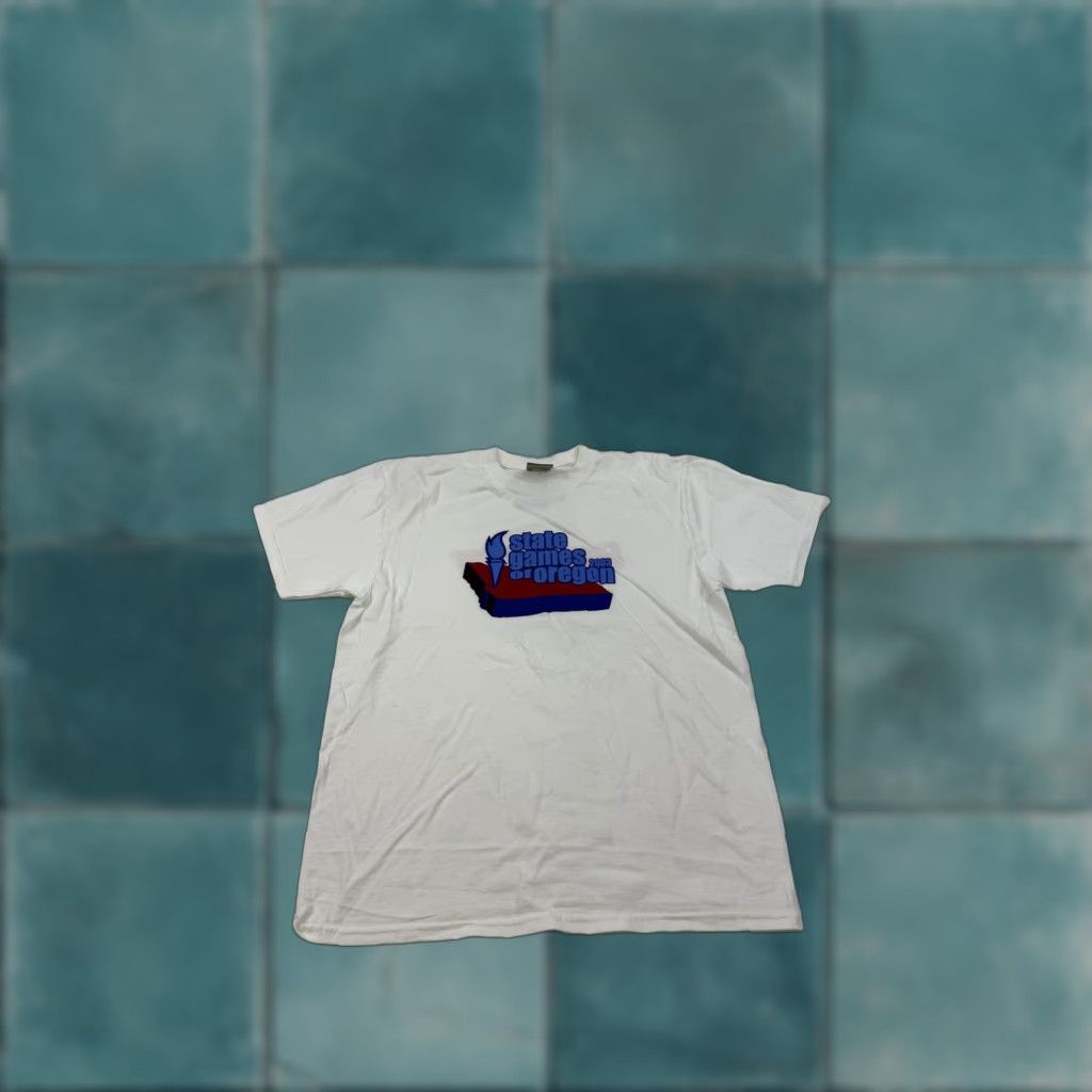 Nike VINTAGE Nike State Games Of Oregon Shirt Mens Small White Crew Neck Short Sleeve Graphic Print 2003 Sports Event Fred Meyer Mens Size US S / EU 44-46 / 1 - 1 Thumbnail