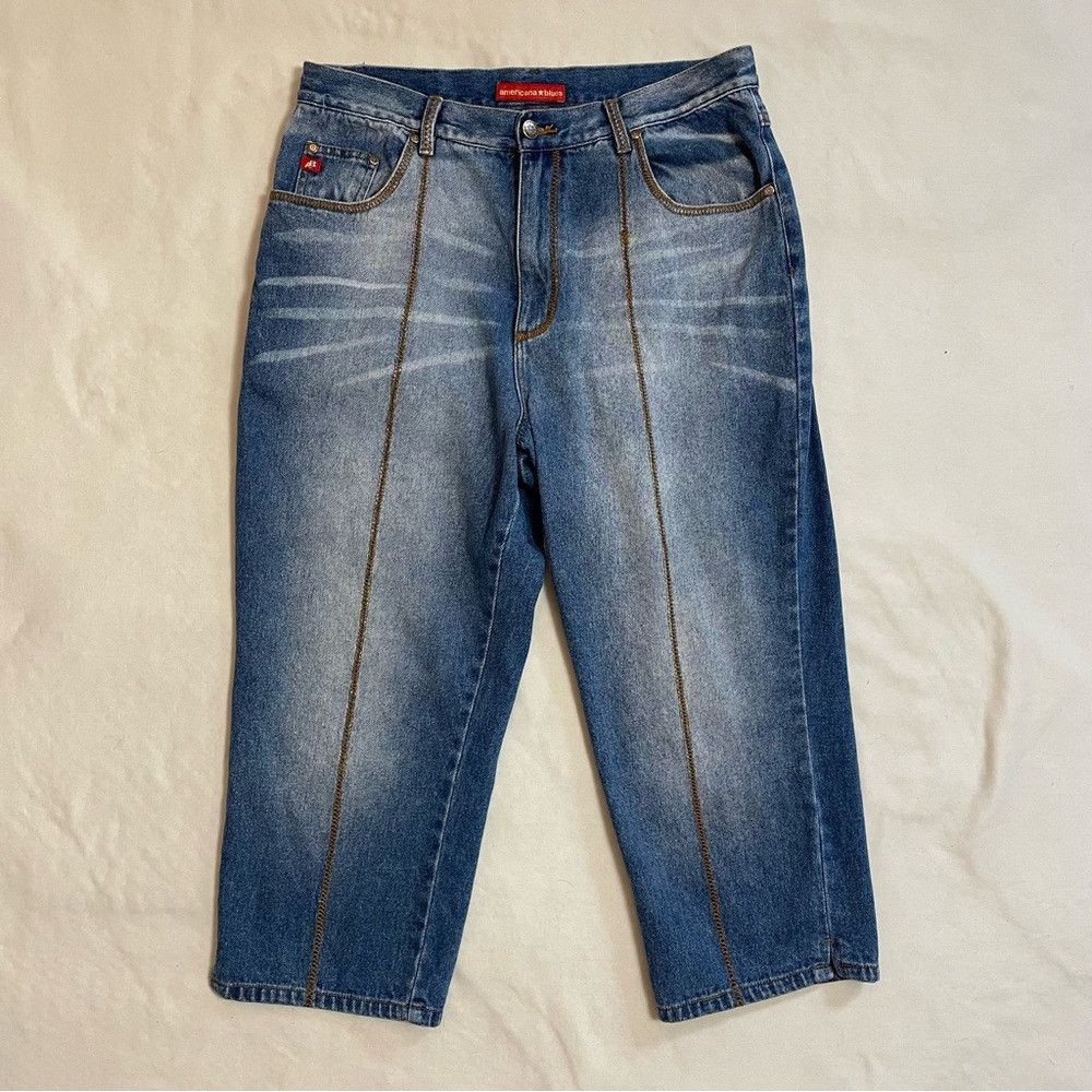 Other Americana Blues Cropped Jeans Size 16W Size 38" / US 16 / IT 52 - 2 Thumbnail