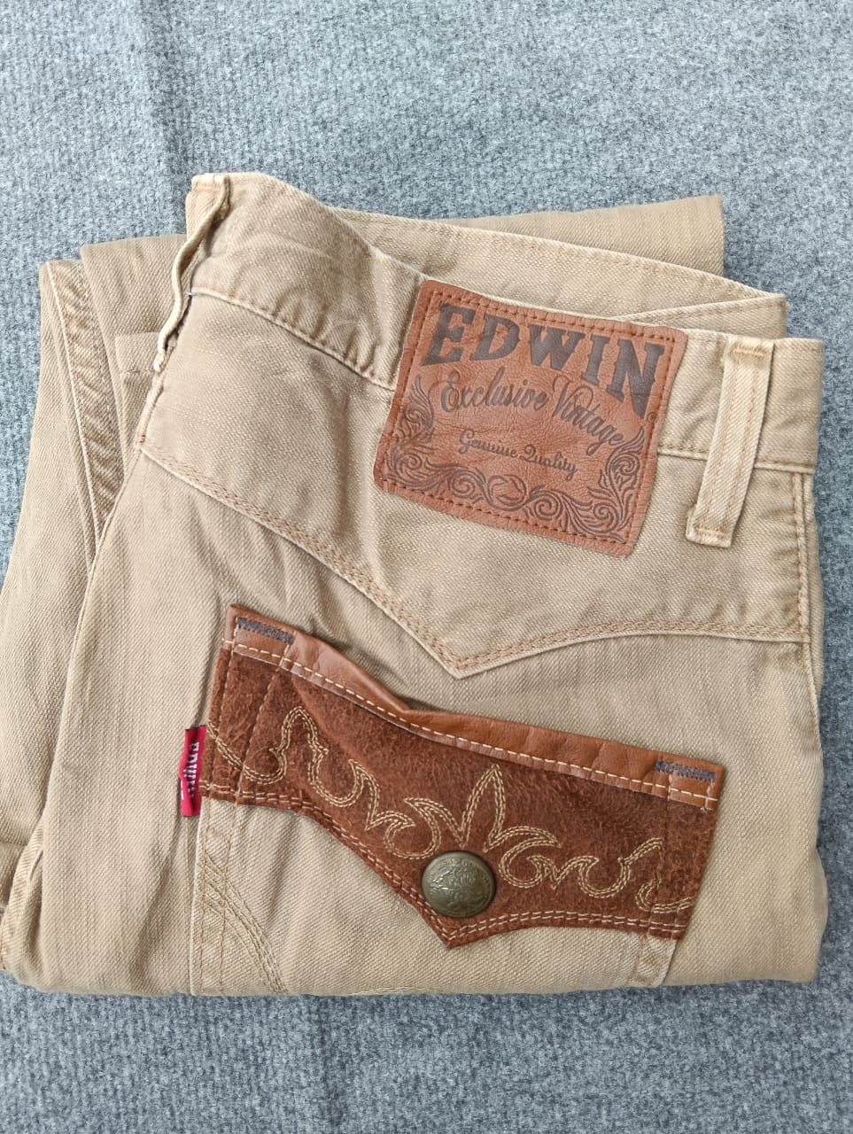 Edwin Vintage Edwin Cowboy Style Jeans – Leather Pocket Detail Size US 36 / EU 52 - 12 Thumbnail