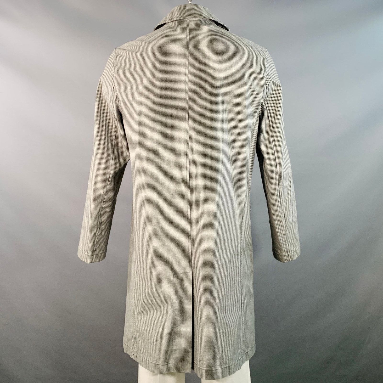 Eidos Napoli Size 42 Black White Houndstooth Cotton Blend Button Up Coat Size US L / EU 52-54 / 3 - 4 Thumbnail