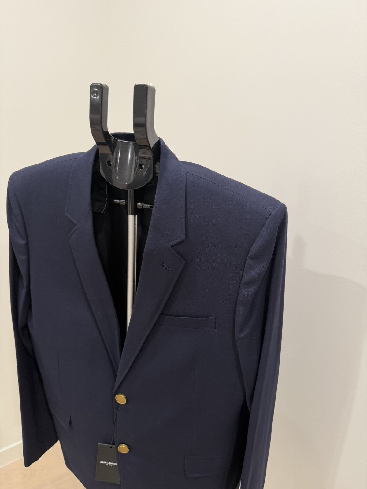 Saint Laurent Paris Saint Laurent Blazer Sze 44 US/54 IT Navy Gold Button Jacket Size 44R - 2 Thumbnail
