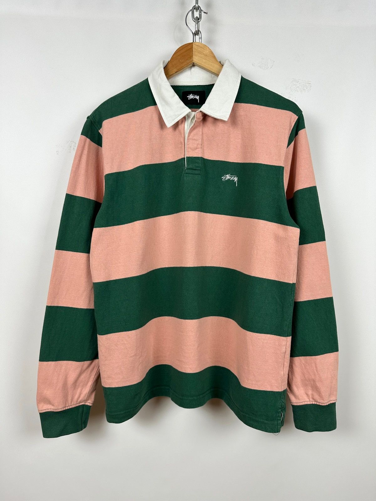 Streetwear × Stussy × Vintage Vintage Stussy Rugby Polo Striped