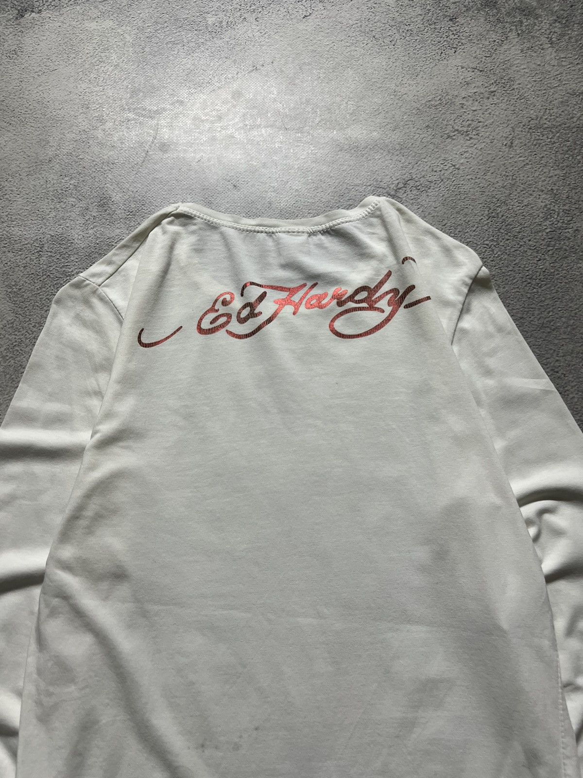 Ed Hardy Vintage Y2k Ed Hardy Dead Or Alive ☠️🌹 Rare Long Sleeve 00’s Size L / US 10 / IT 46 - 9 Thumbnail