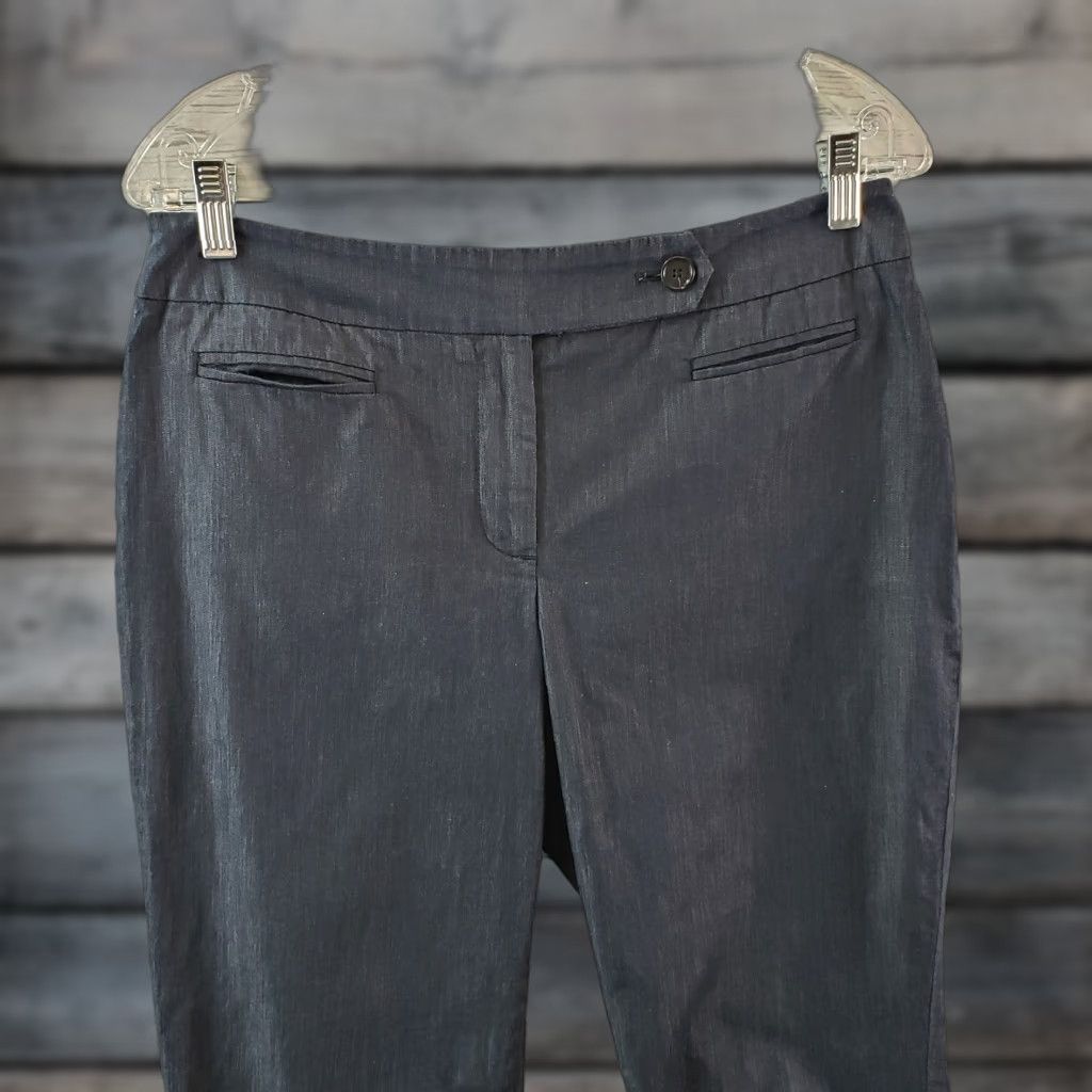 Ann Taylor Ann Taylor LOFT Womens Julie Cropped Pants Sz 10P Blue Mid Rise Cotton Blend Size 32" / US 10 / IT 46 - 1 Thumbnail