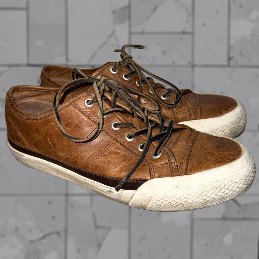Frye Frye Cog Low Leather Sneakers Lace Up Men US 8 Brown Rubber Sole Comfort Cushioned Casual Sneaker Size US 8 / EU 41 - 1 Thumbnail