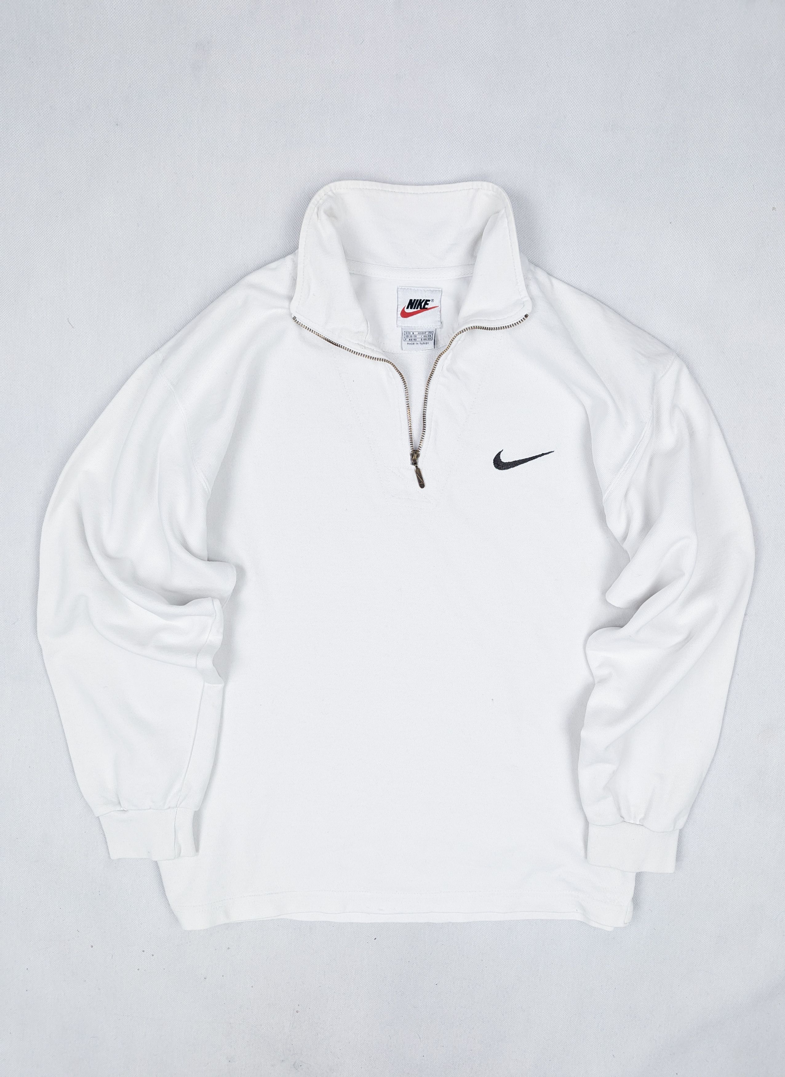 Nike × Vintage Nike vintage white half zip sweatshirt S Size US S / EU 44-46 / 1 - 1 Thumbnail
