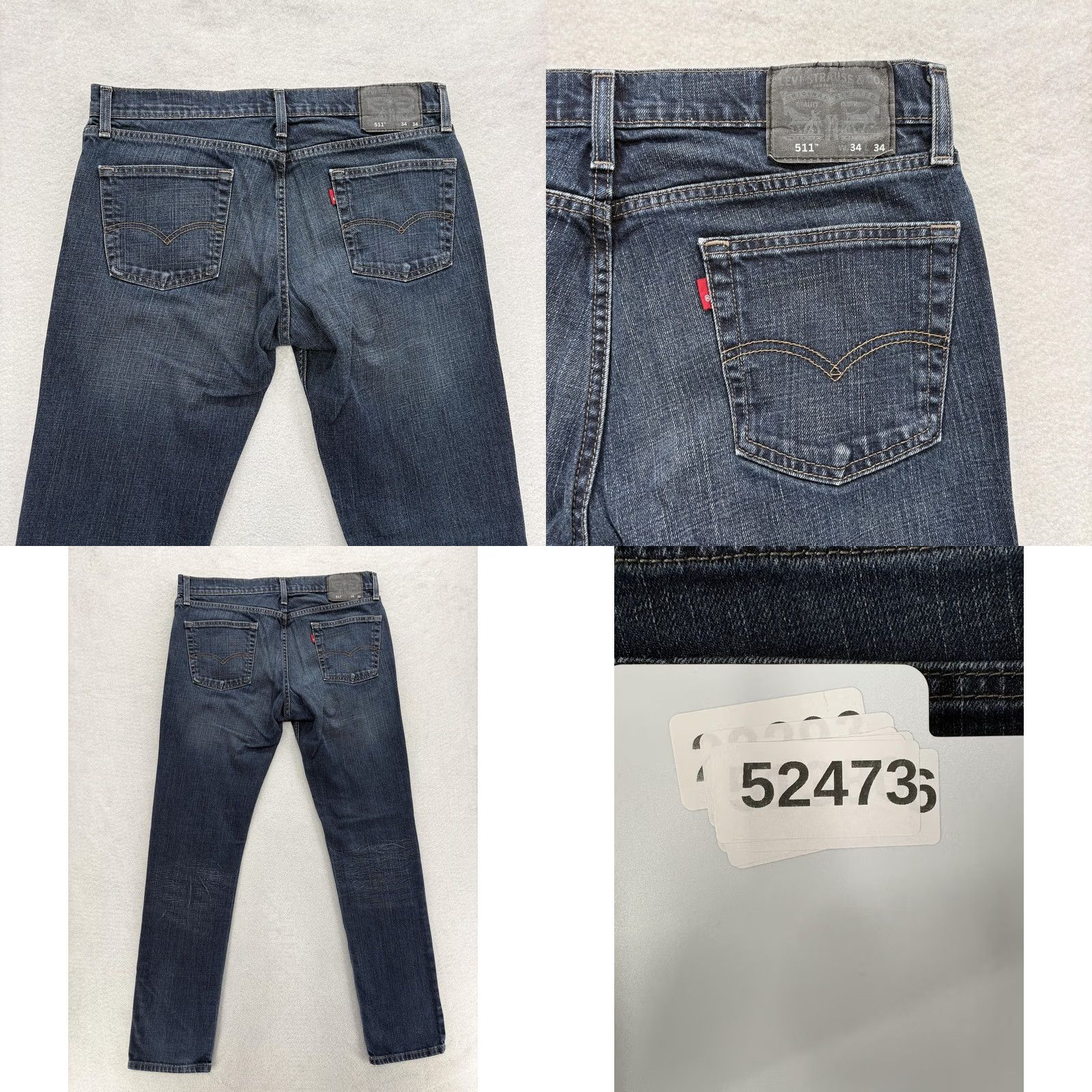Levi's Levi's 511 Jeans Mens 34x34 Blue Medium Wash Slim Straight Denim Casual Pants Size US 34 / EU 50 - 8 Thumbnail