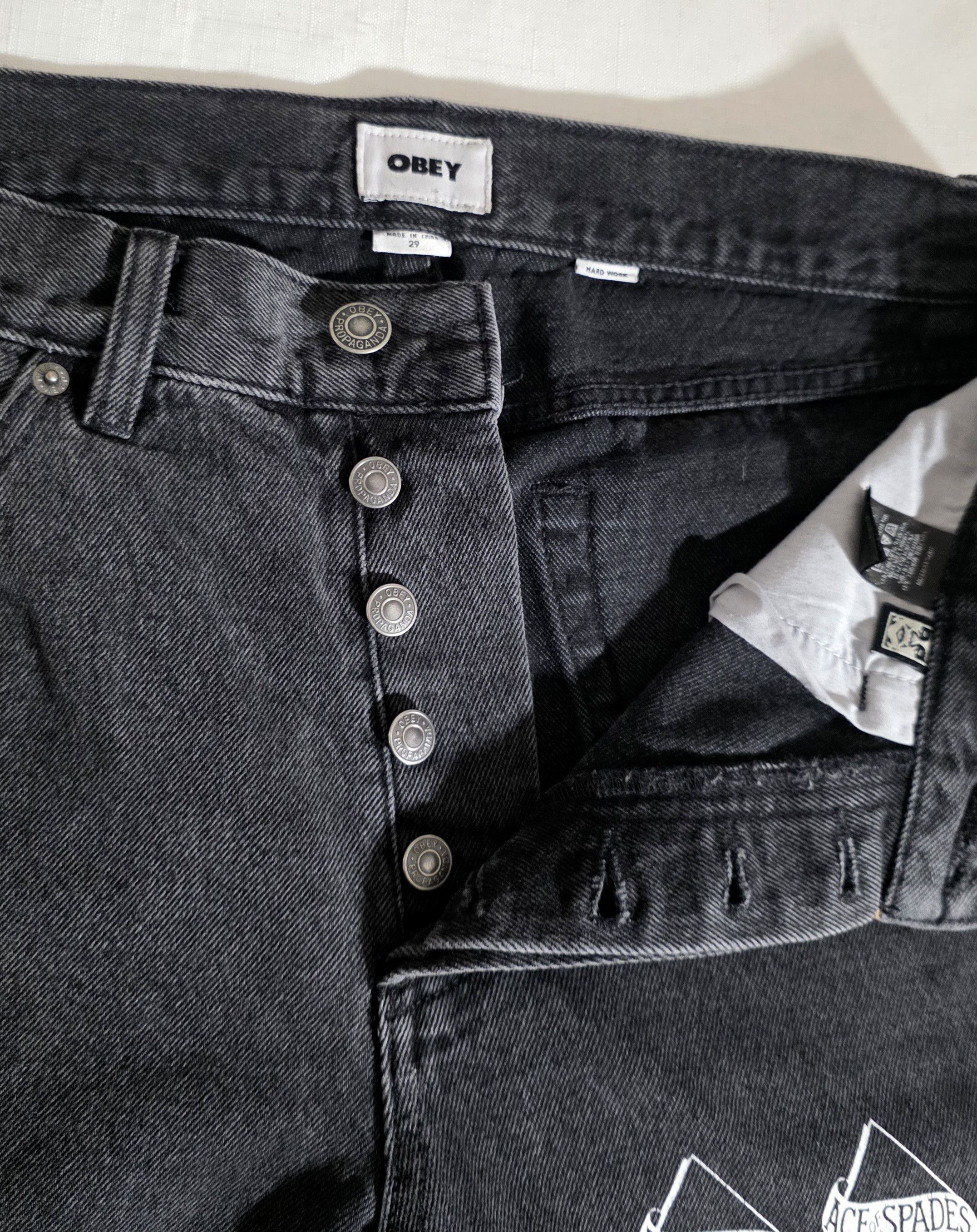 Obey Obey x Motörhead denim jeans test print black faded wash 29 Size US 29 - 10 Thumbnail